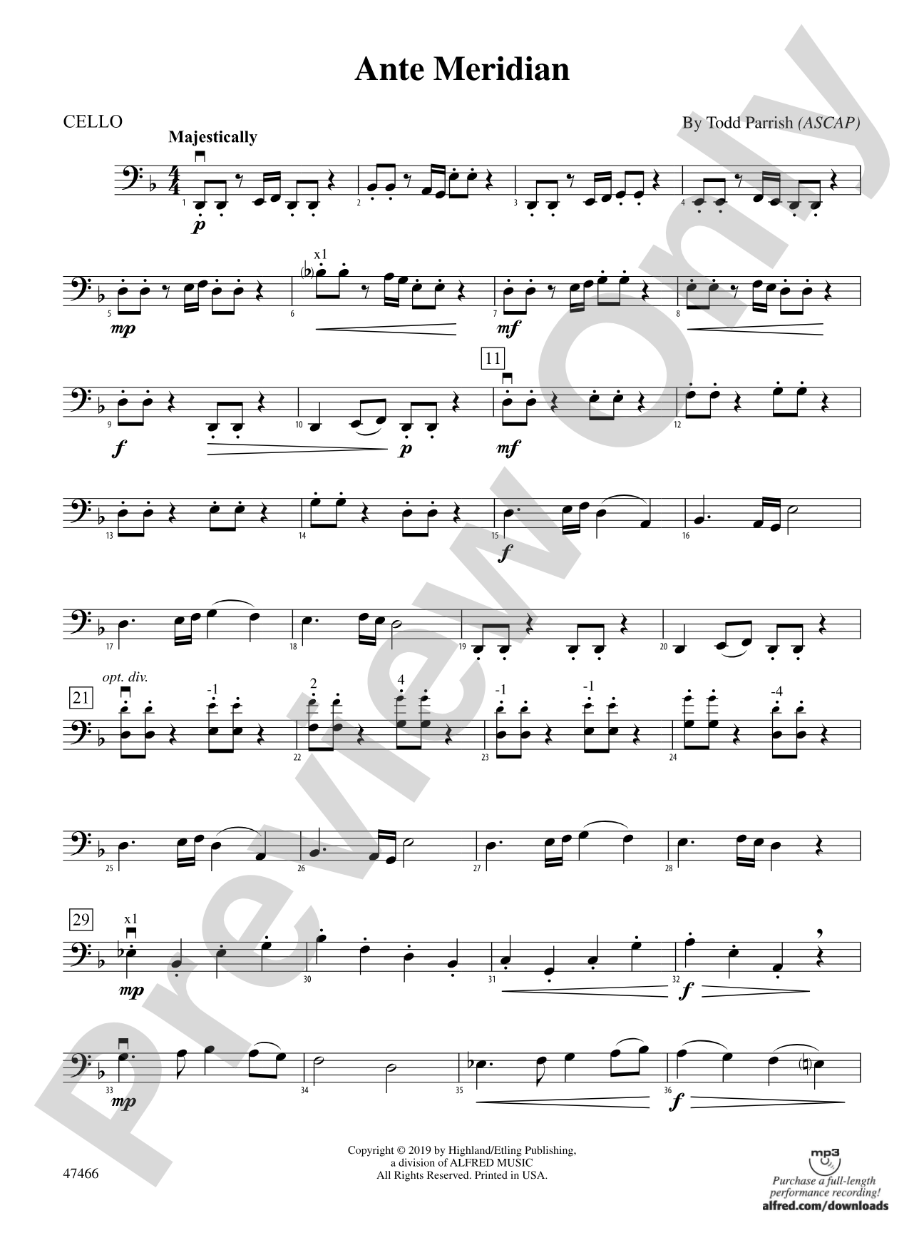 Ante Meridian: Cello