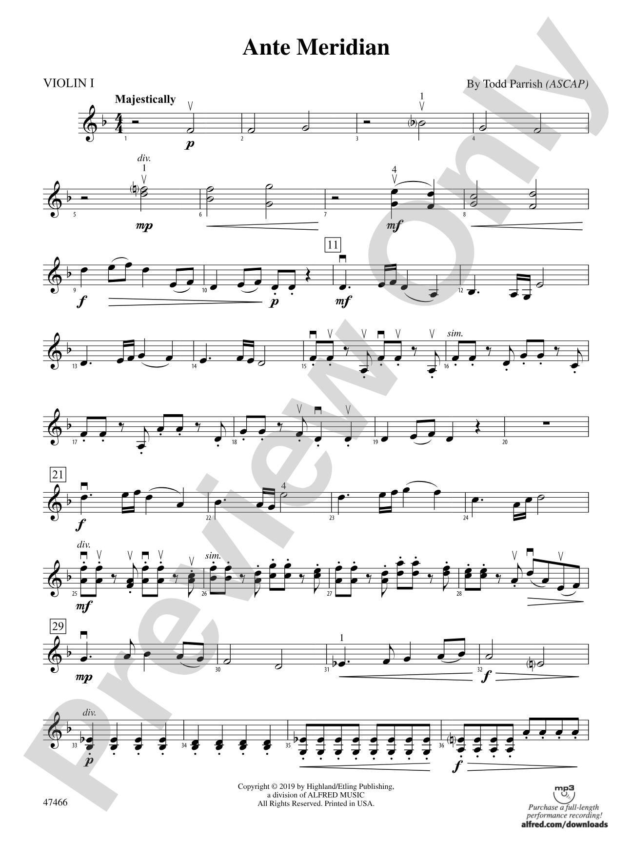 Ante Meridian: 1st Violin