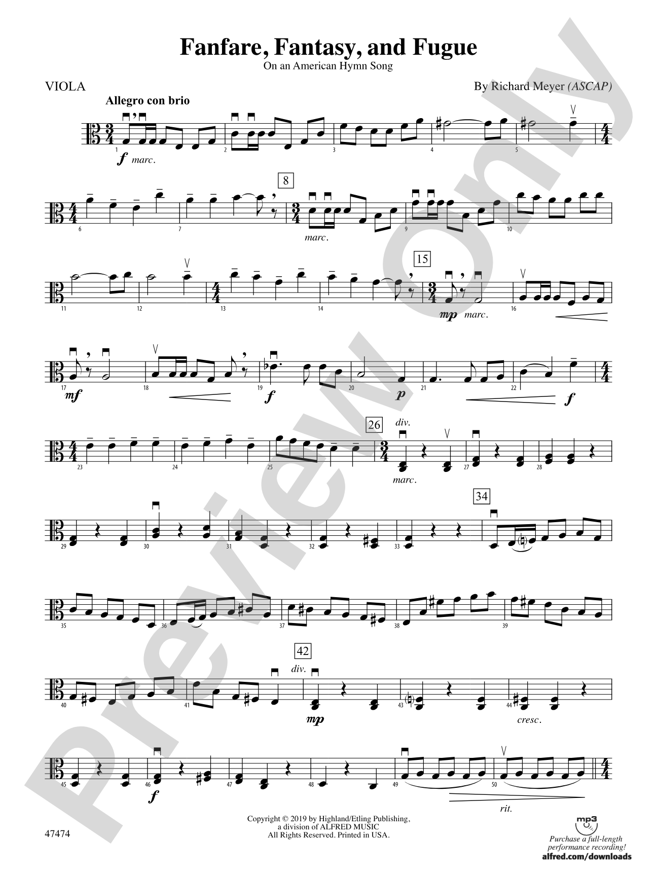 Fanfare, Fantasy, and Fugue: Viola