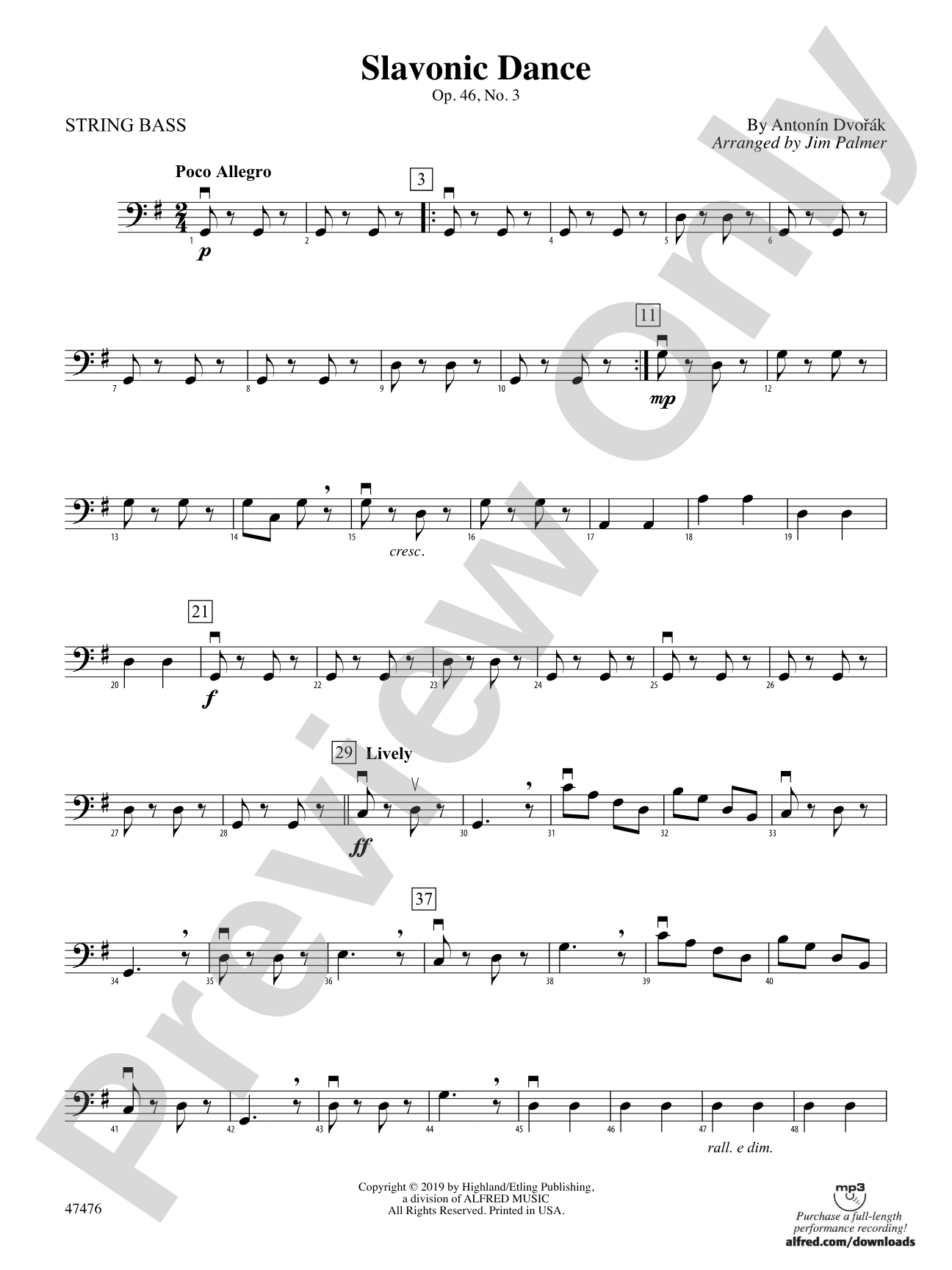 Slavonic Dance: String Bass