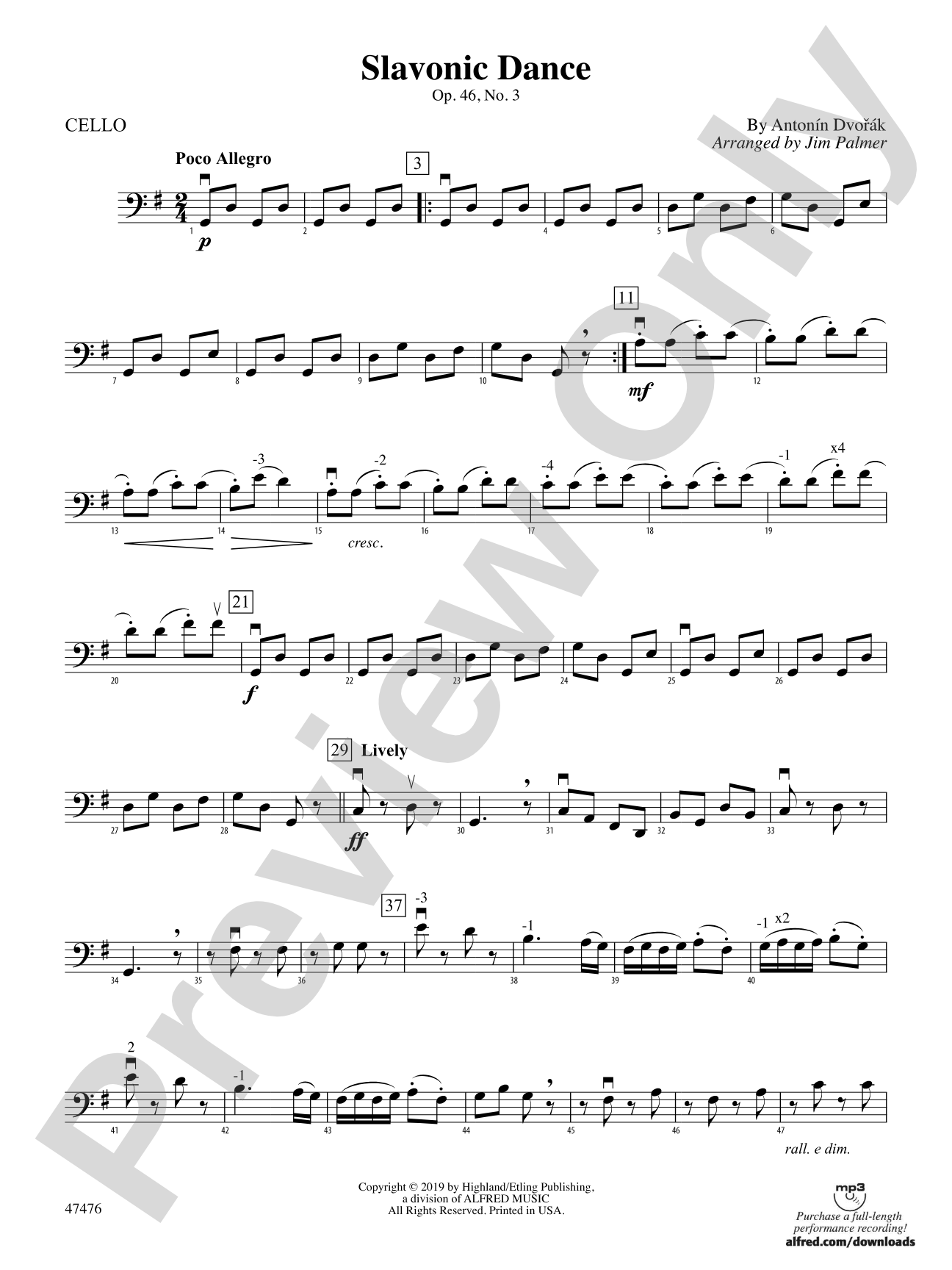 Slavonic Dance: Cello