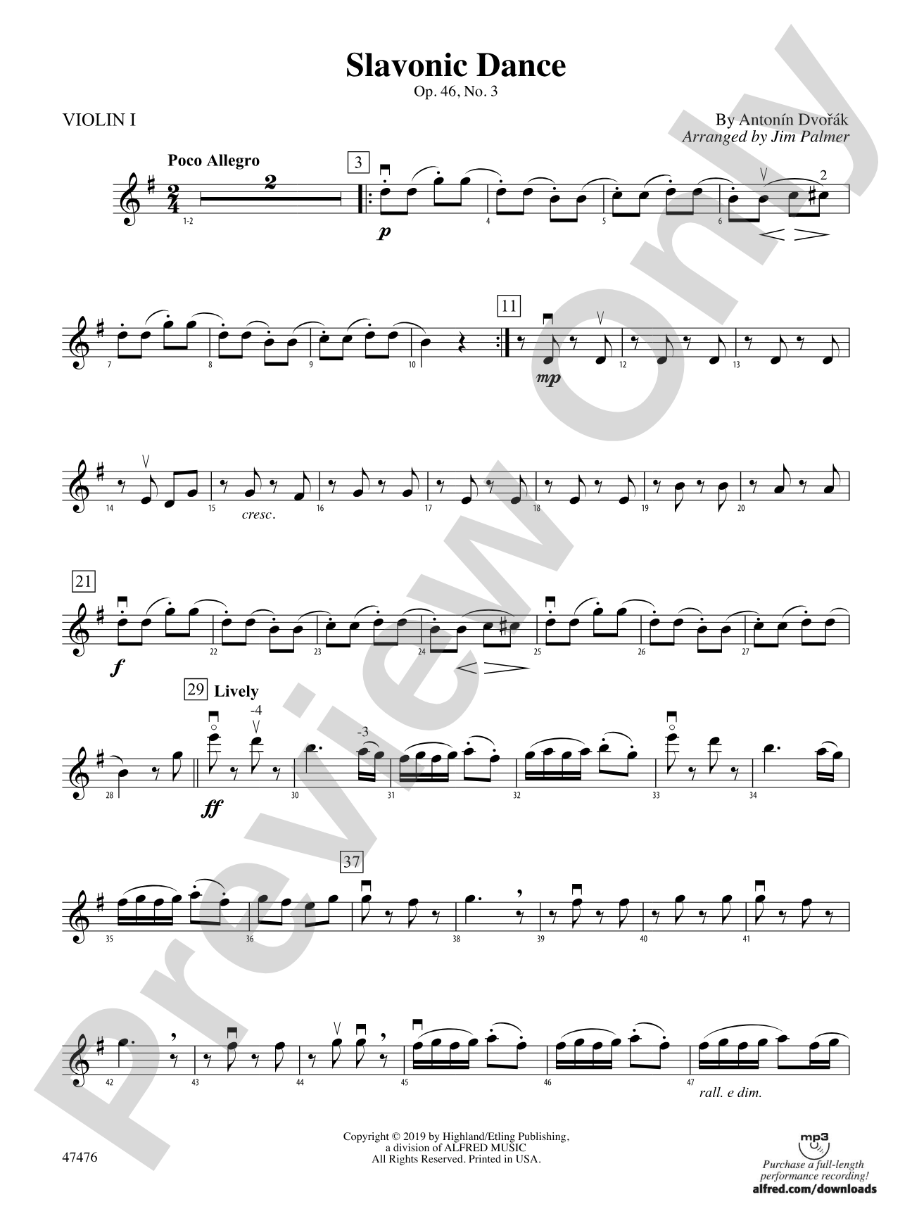 Slavonic Dance: 1st Violin
