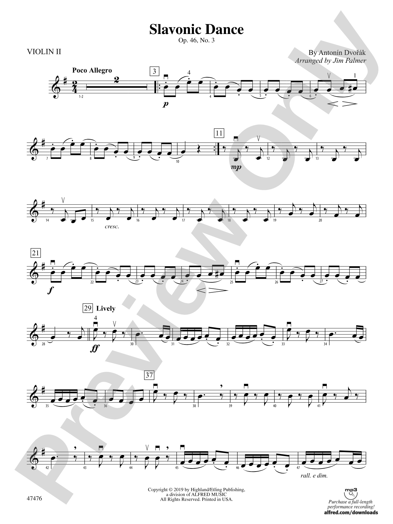 Slavonic Dance: 2nd Violin