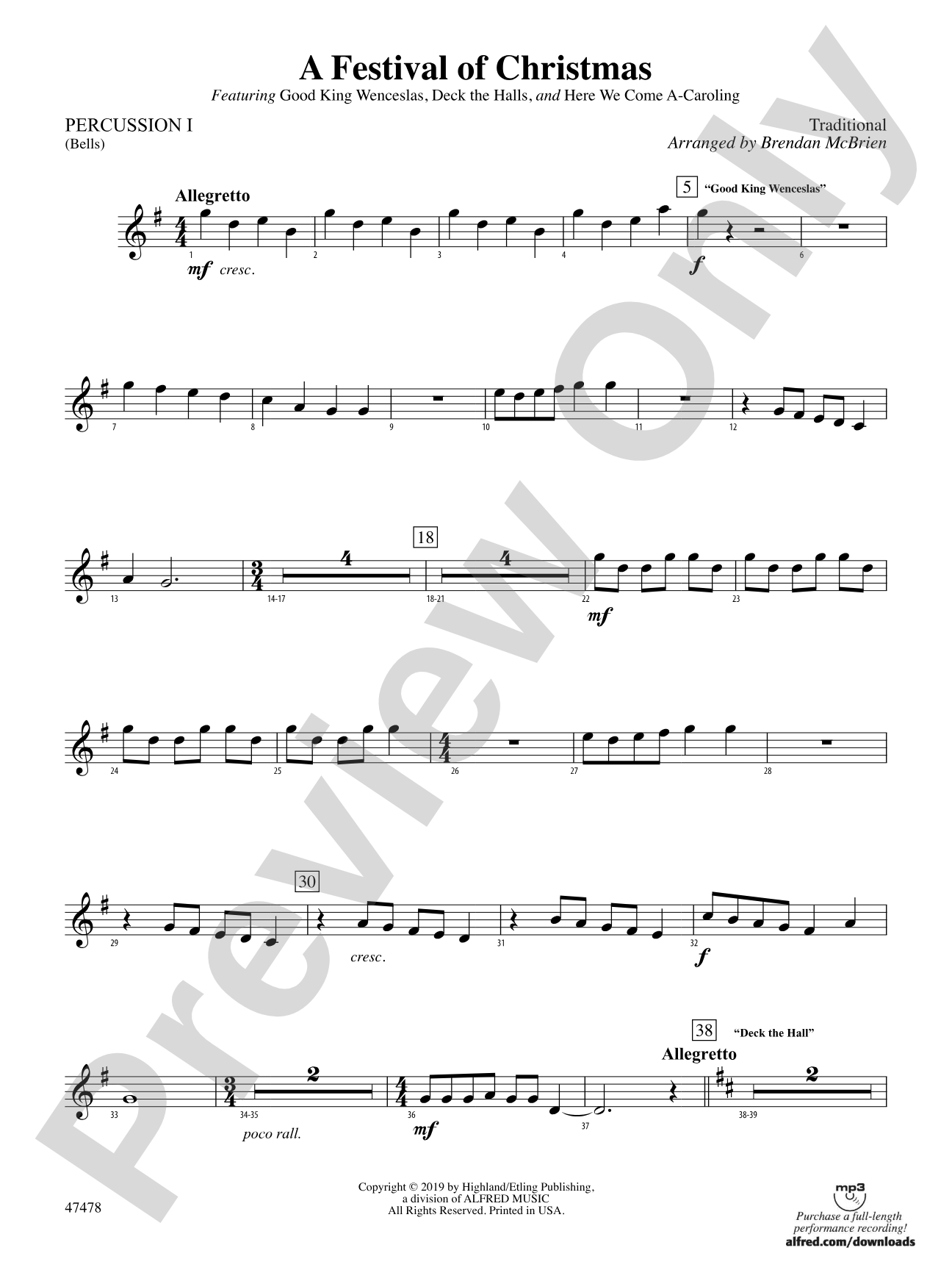 A Festival of Christmas: 1st Percussion