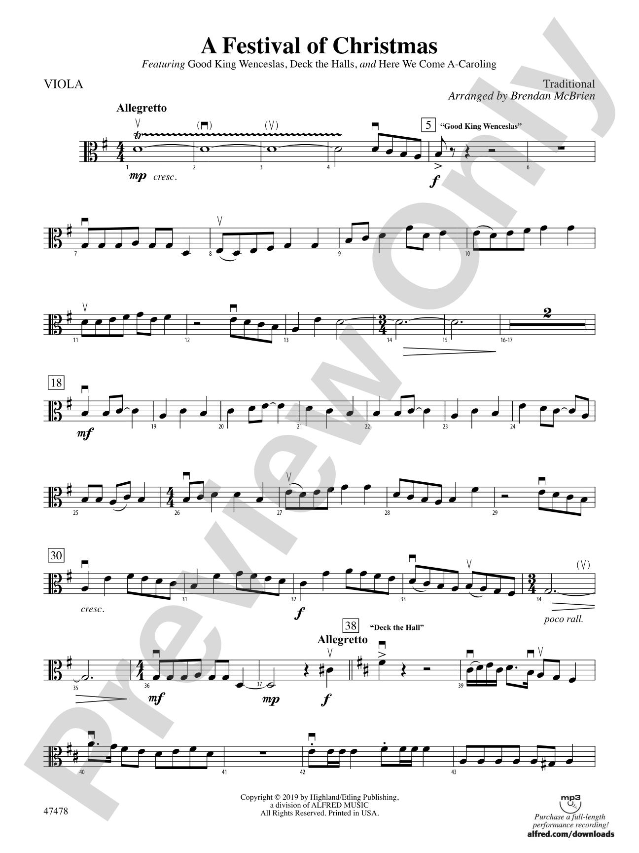 A Festival of Christmas: Viola