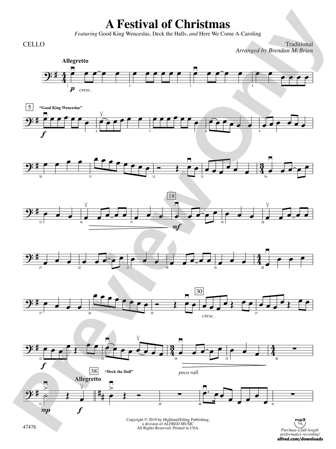 A Festival of Christmas: Cello