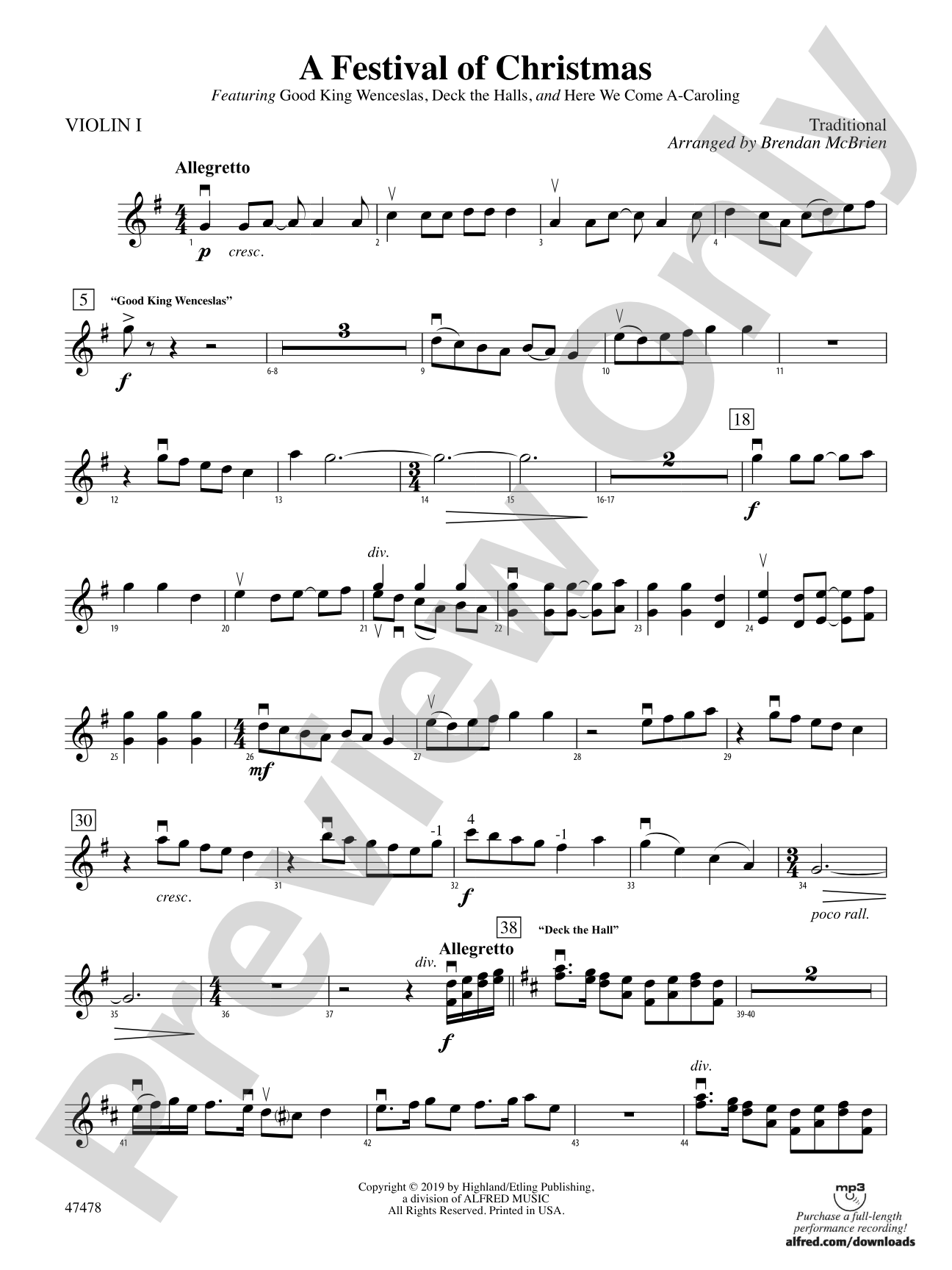 A Festival of Christmas: 1st Violin