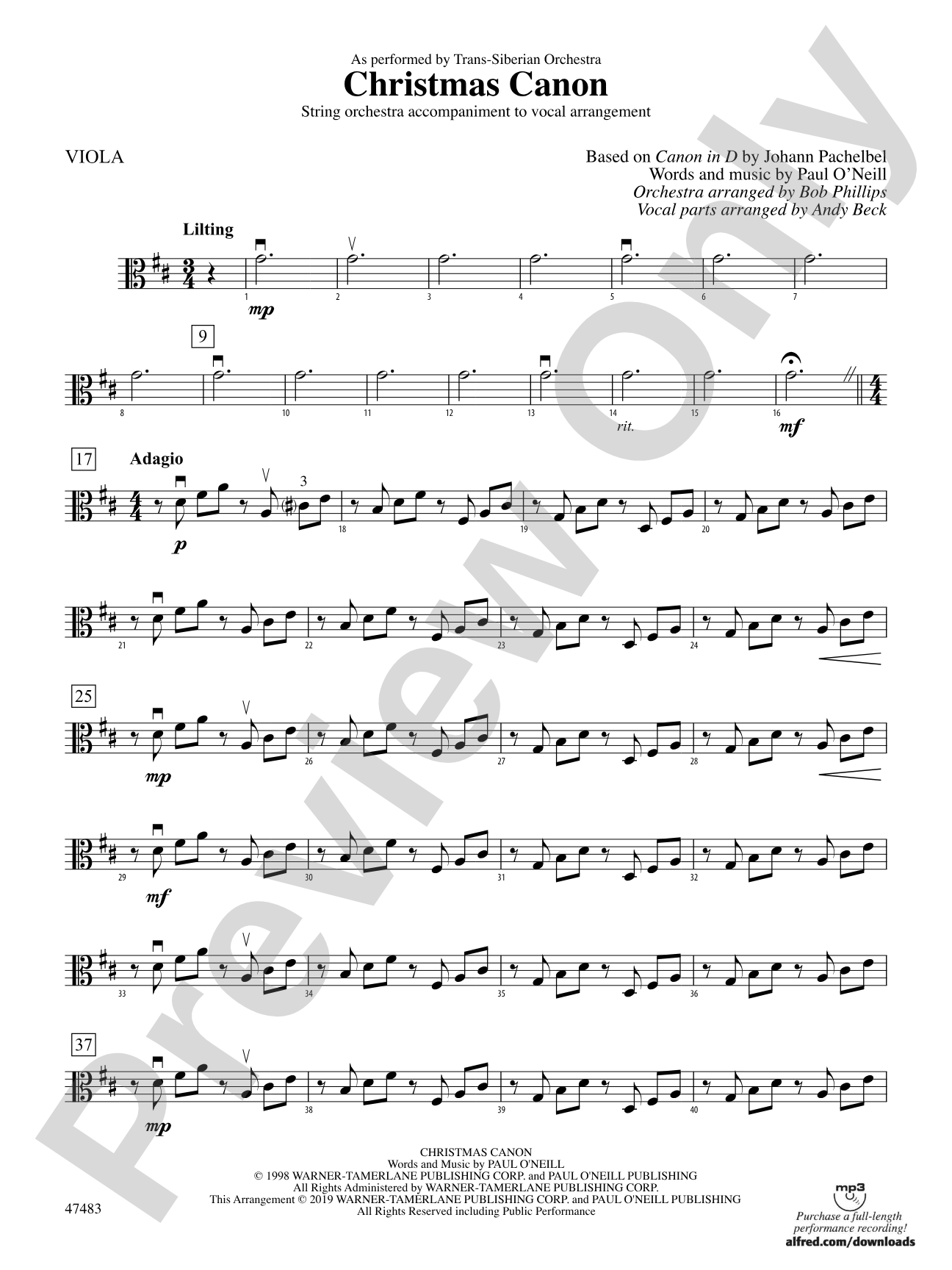 Christmas Canon: Viola