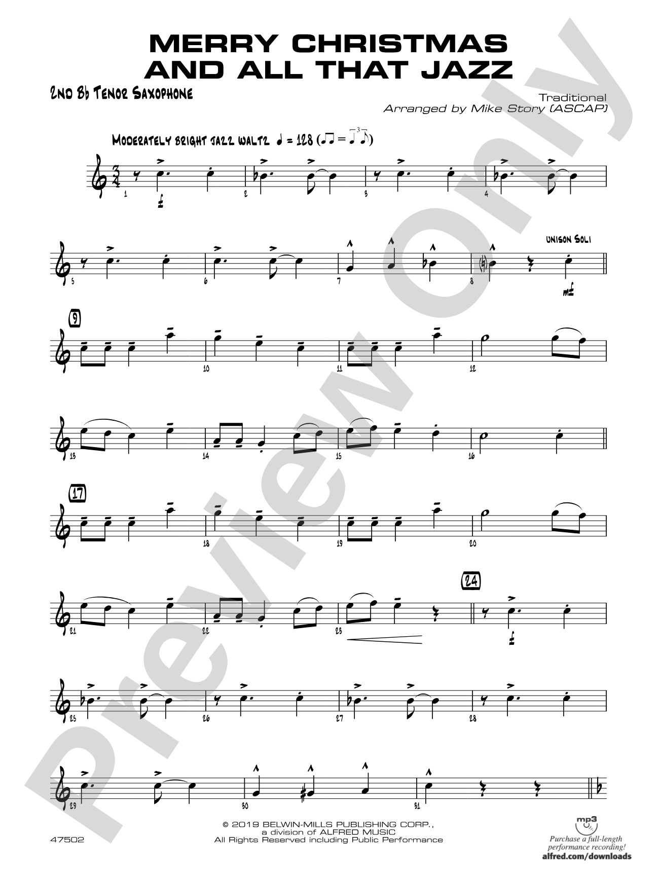 Merry Christmas and All That Jazz: 2nd B-flat Tenor Saxophone