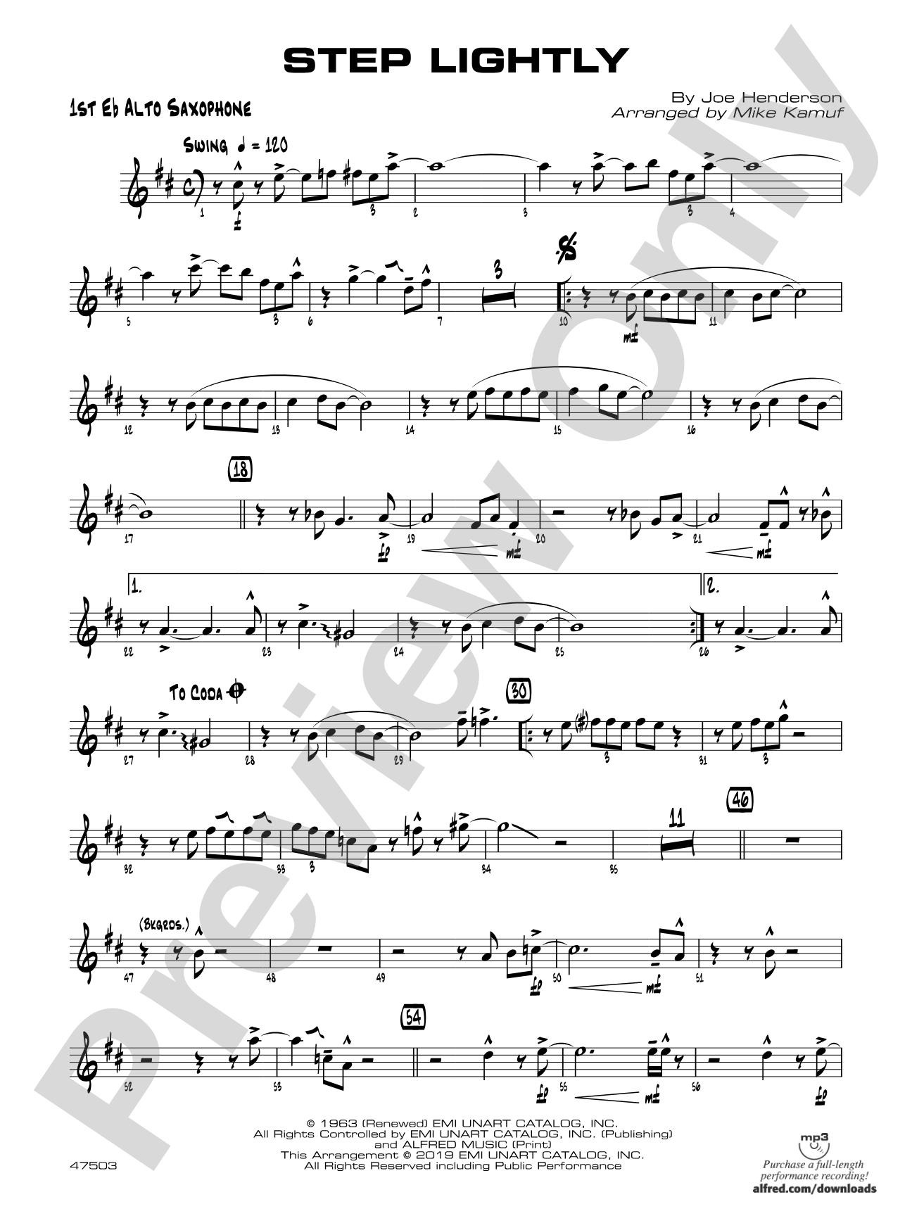 Step Lightly: E-flat Alto Saxophone