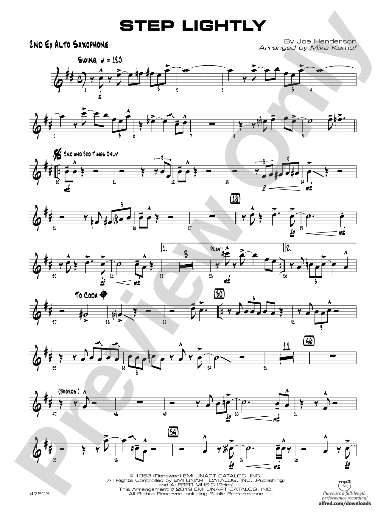 Step Lightly: 2nd E-flat Alto Saxophone