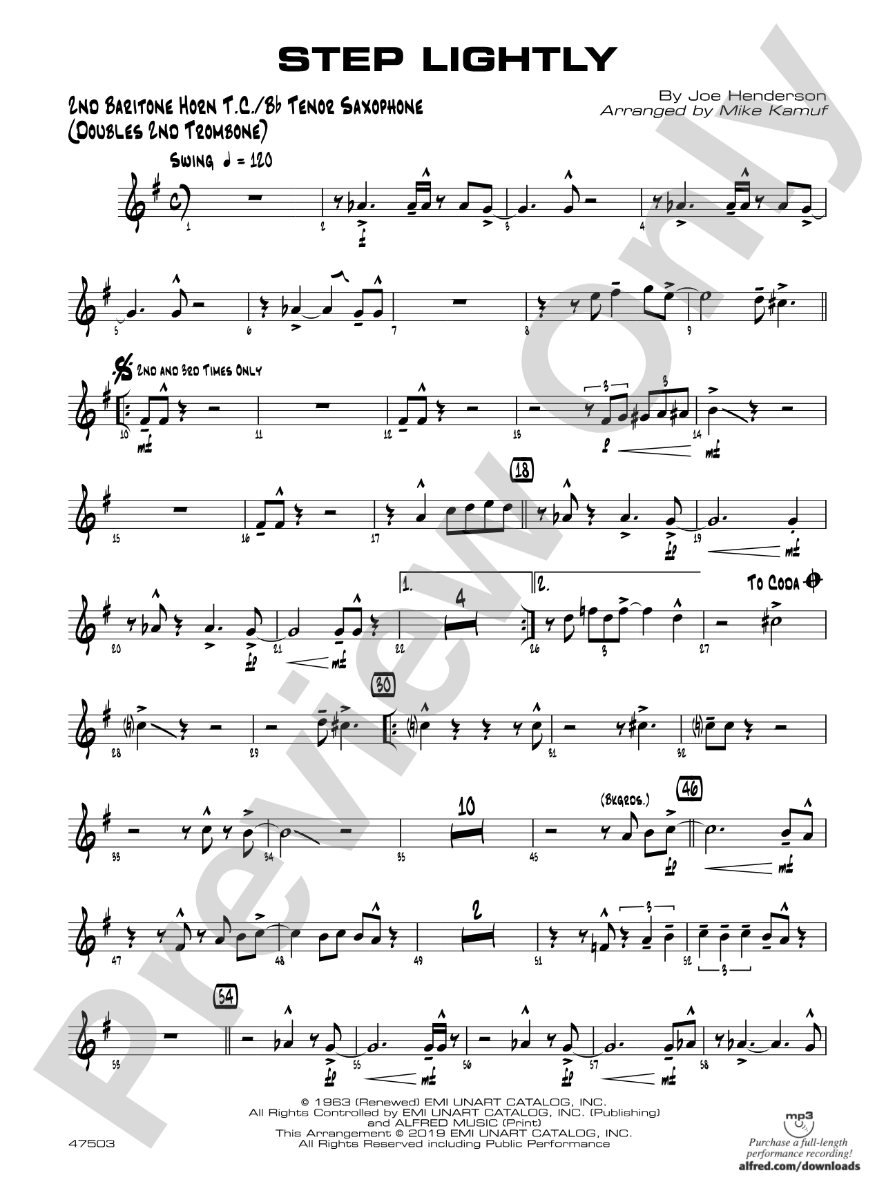 Step Lightly: 2nd Baritone T.C.