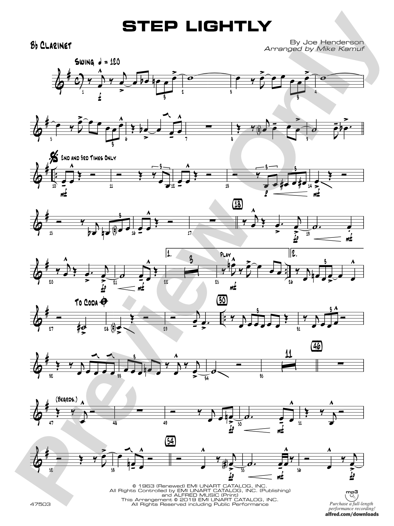 Step Lightly: 1st B-flat Clarinet