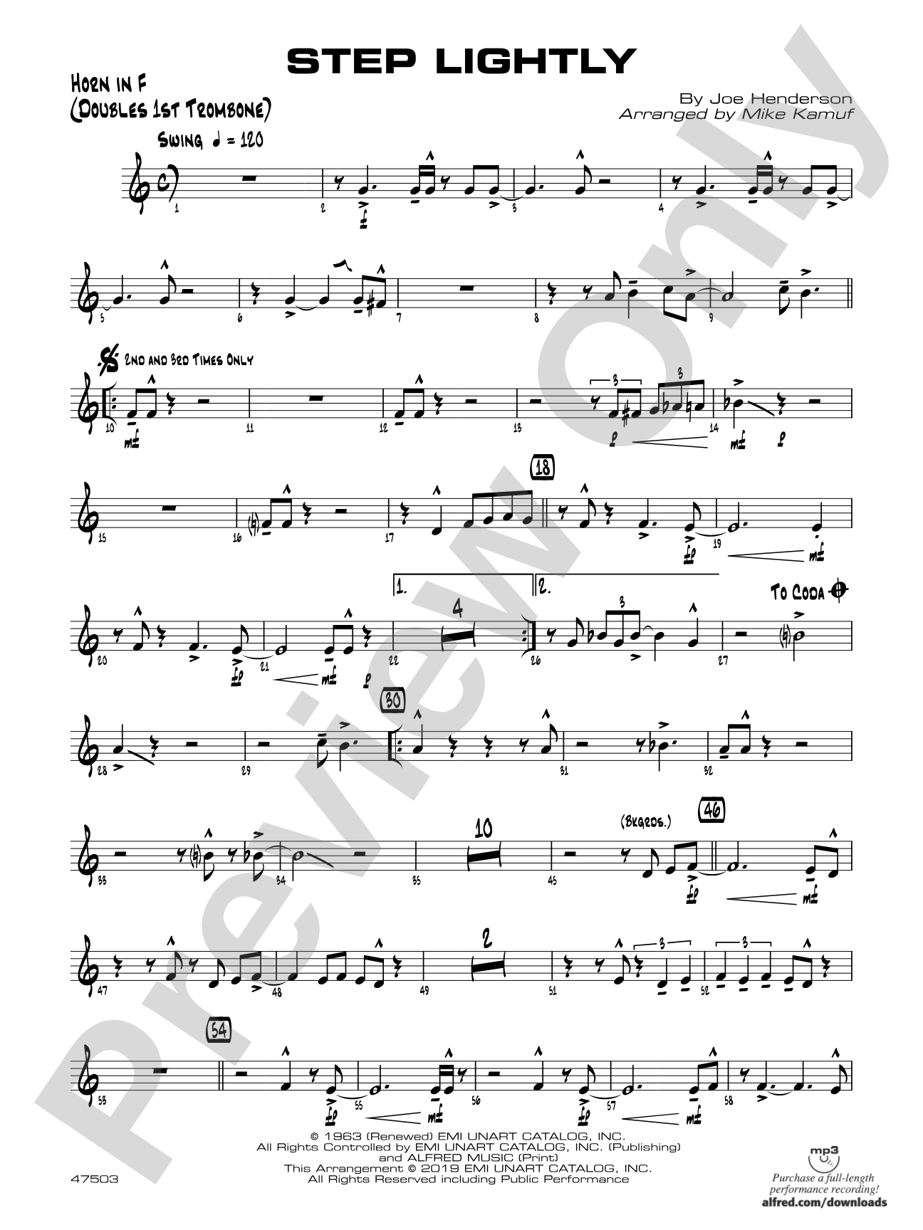 Step Lightly: 1st F Horn