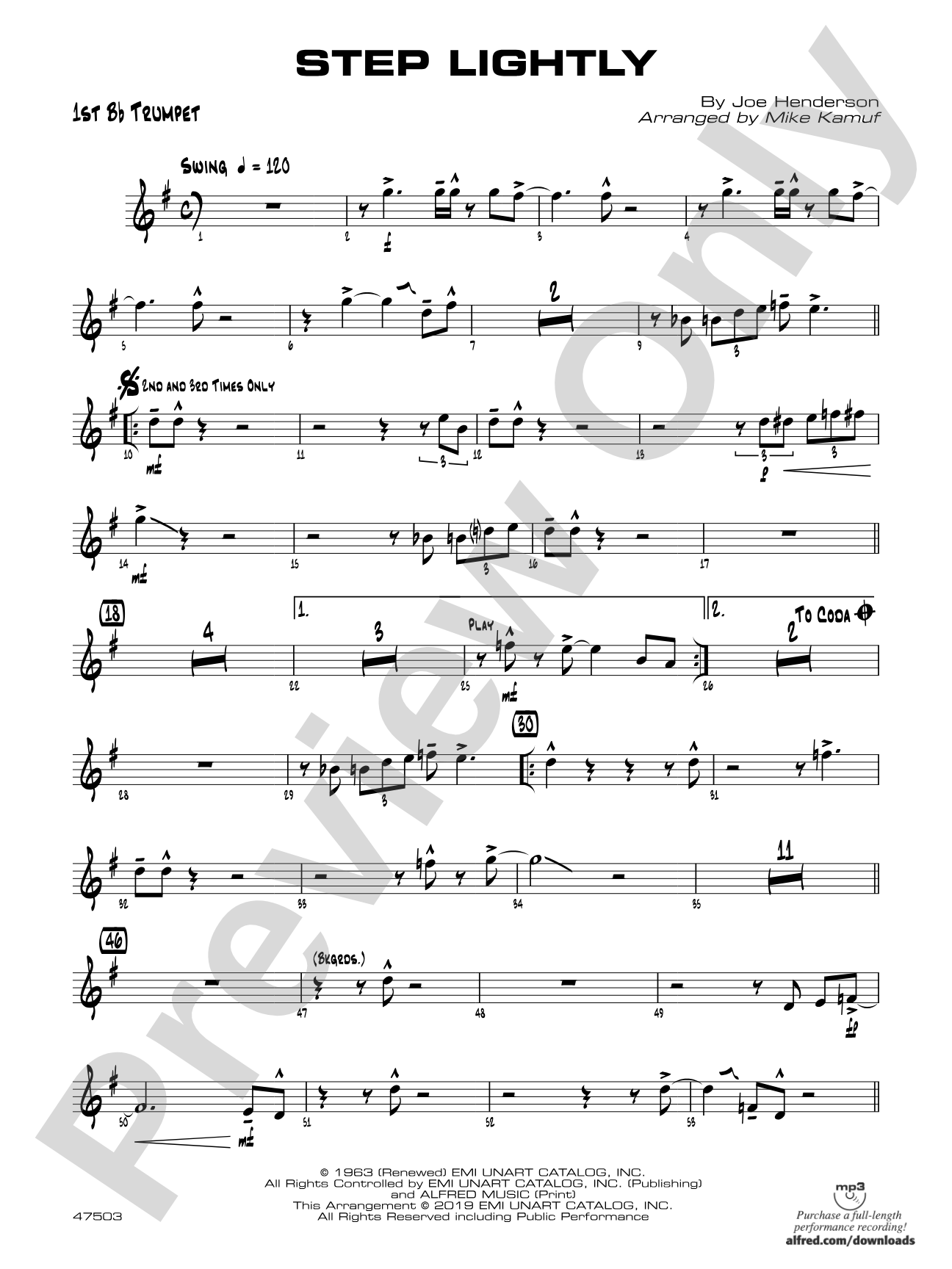 Step Lightly: 1st B-flat Trumpet