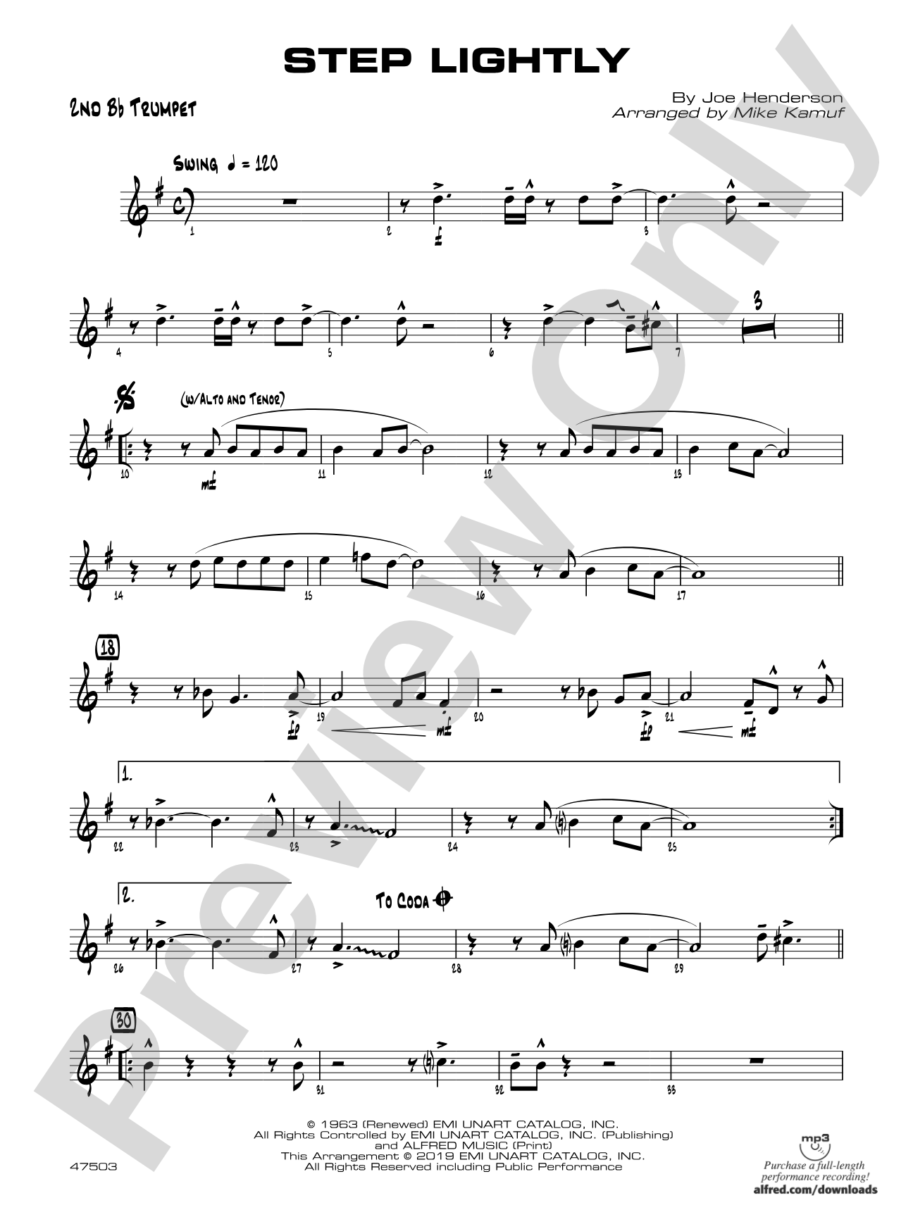 Step Lightly: 2nd B-flat Trumpet