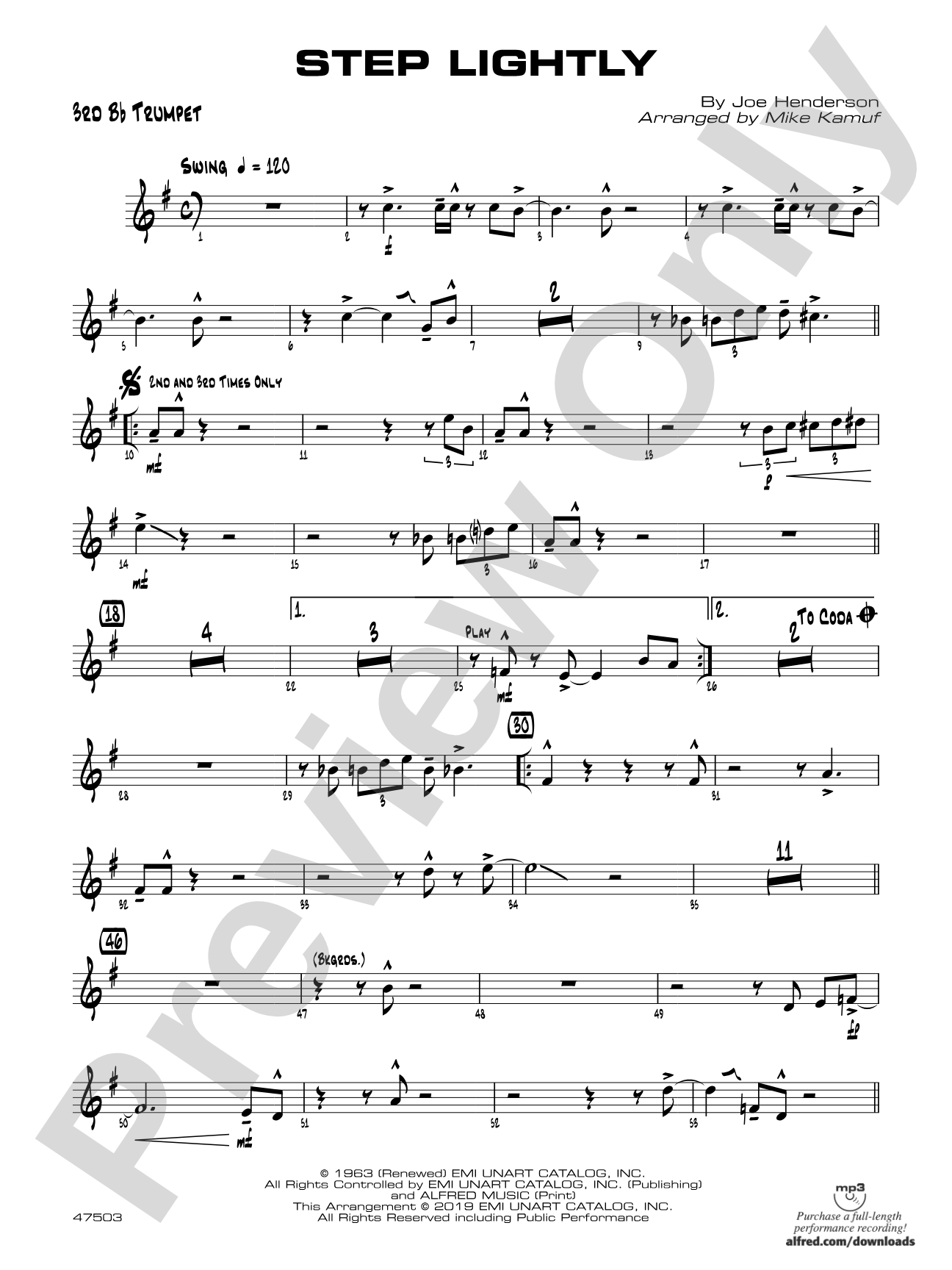 Step Lightly: 3rd B-flat Trumpet