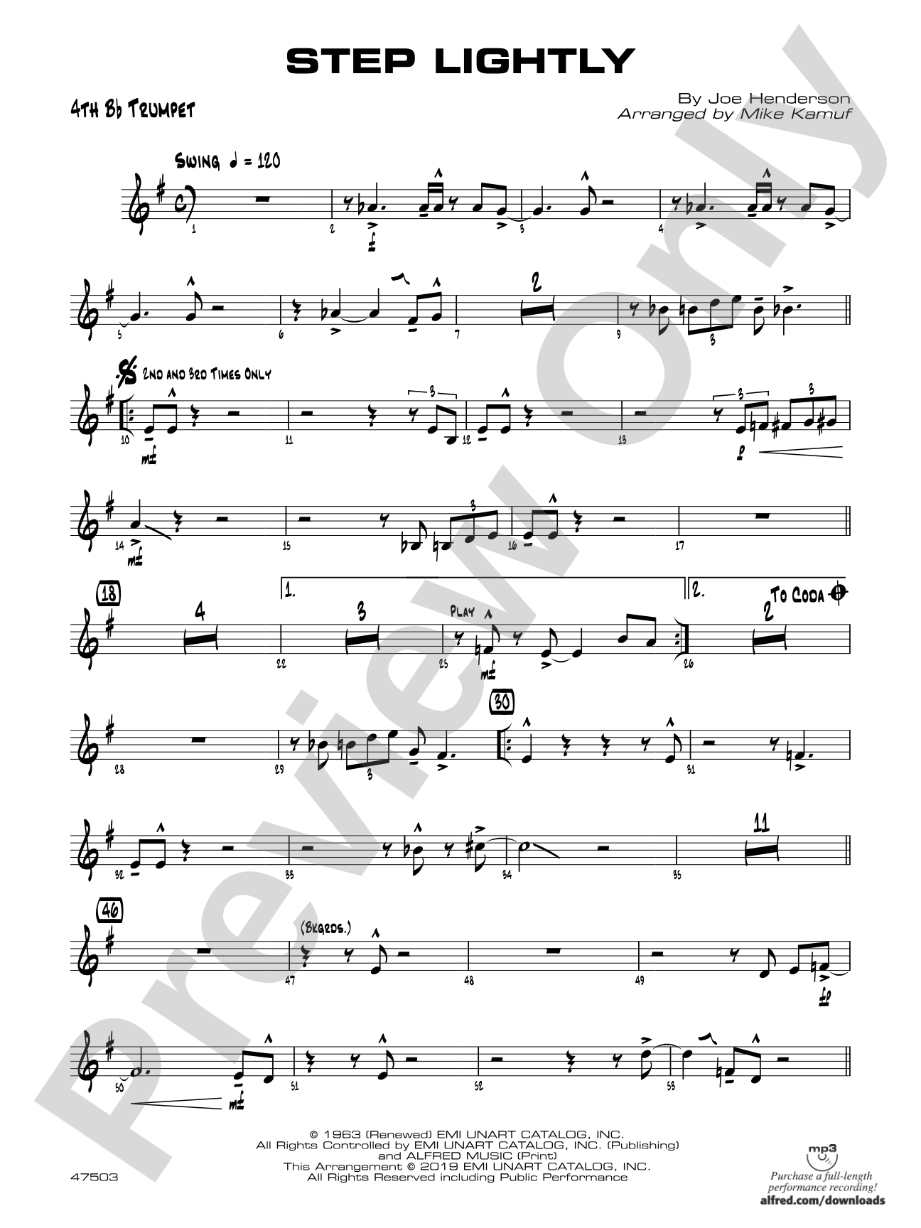 Step Lightly: 4th B-flat Trumpet