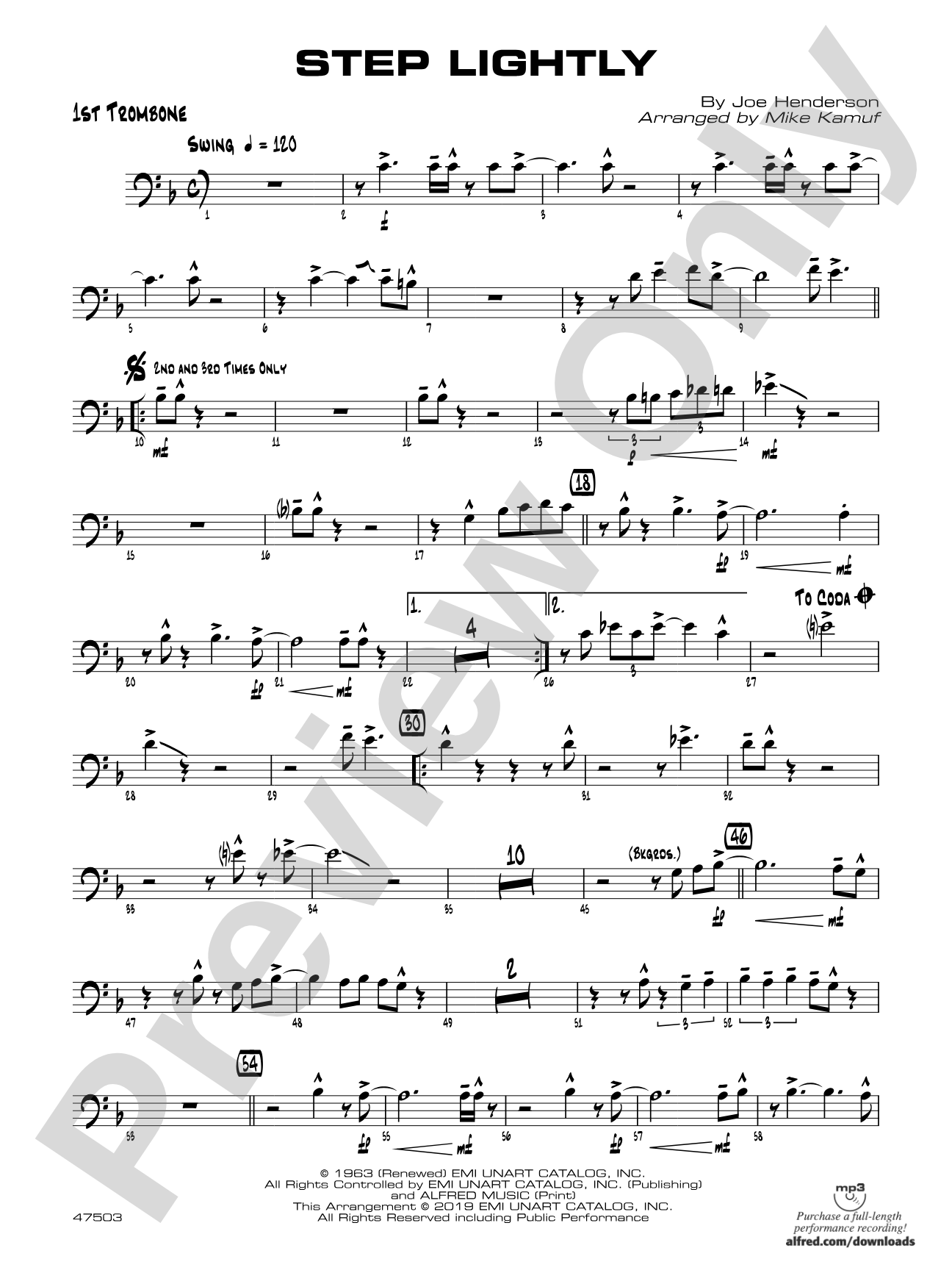 Step Lightly: 1st Trombone