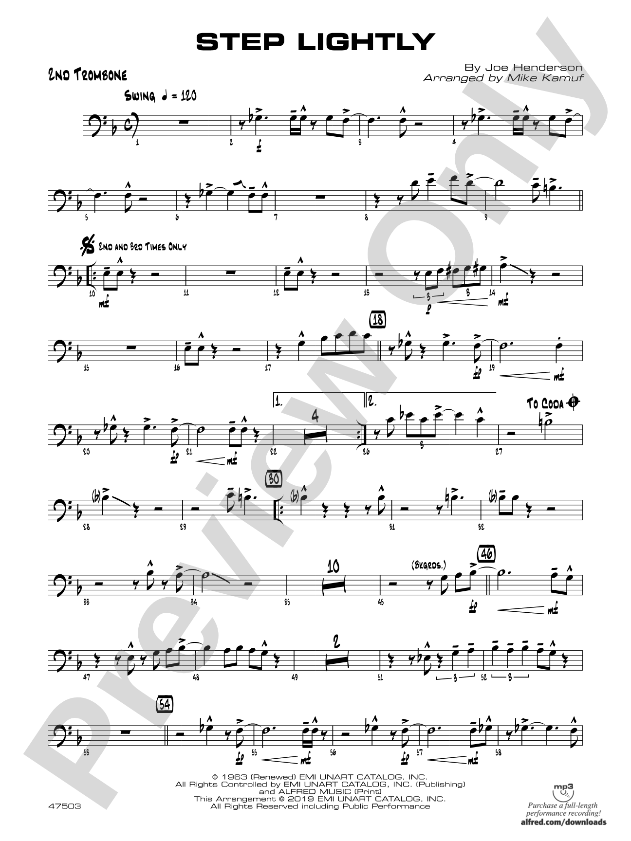 Step Lightly: 2nd Trombone
