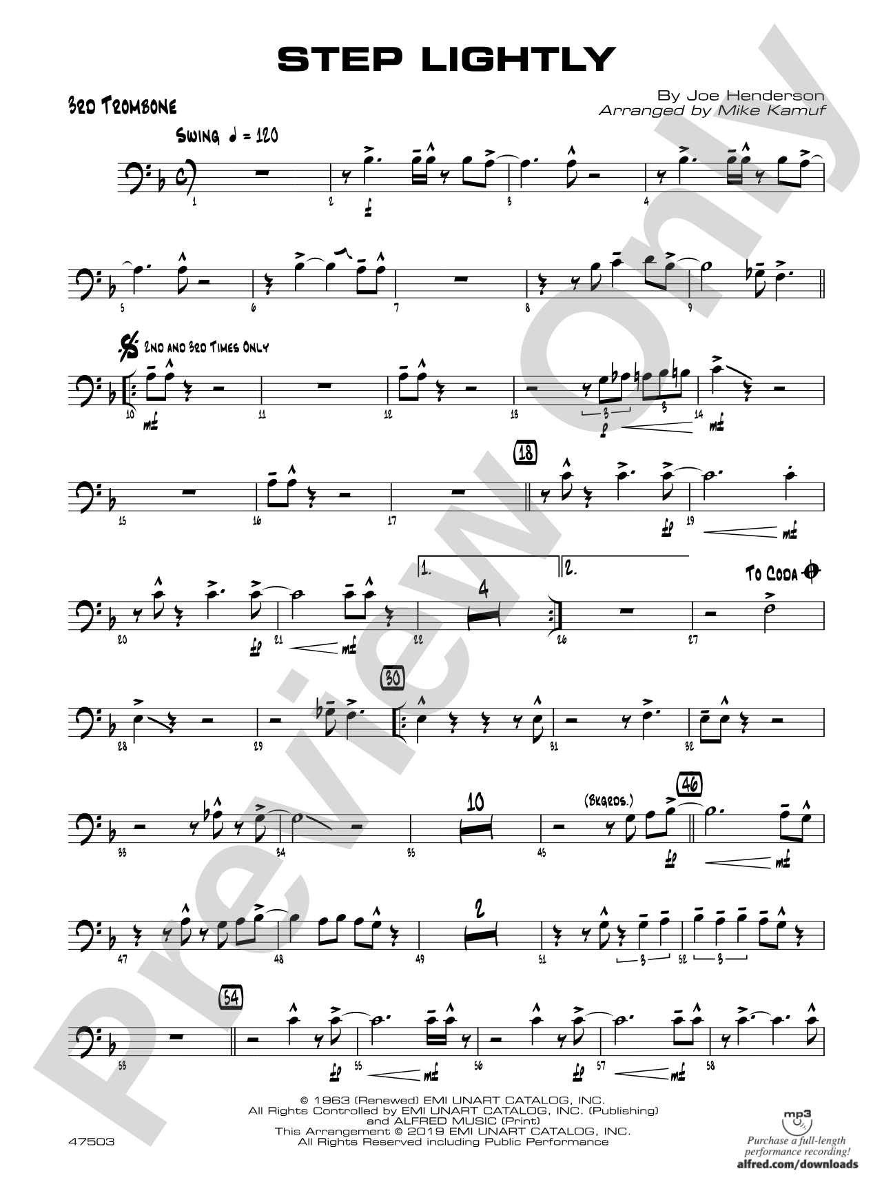 Step Lightly: 3rd Trombone