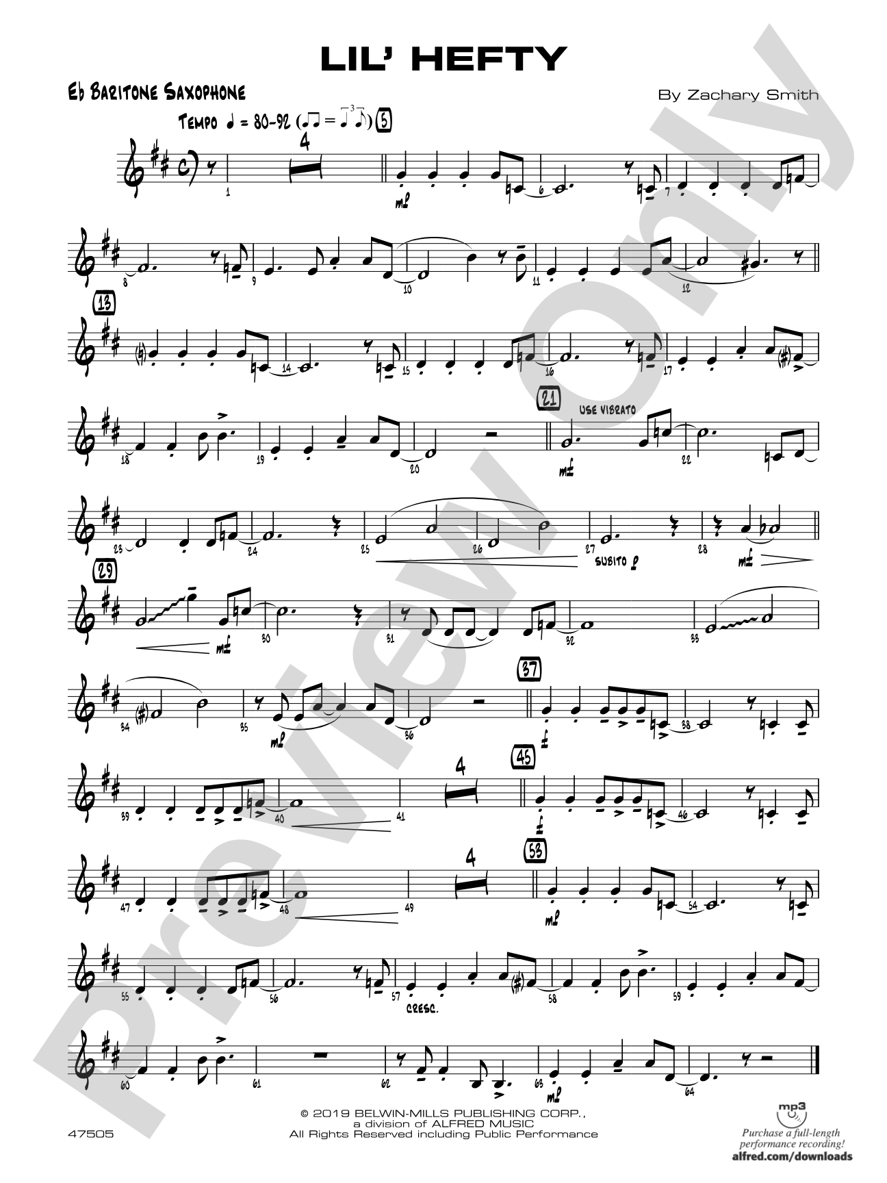 Lil' Hefty: E-flat Baritone Saxophone