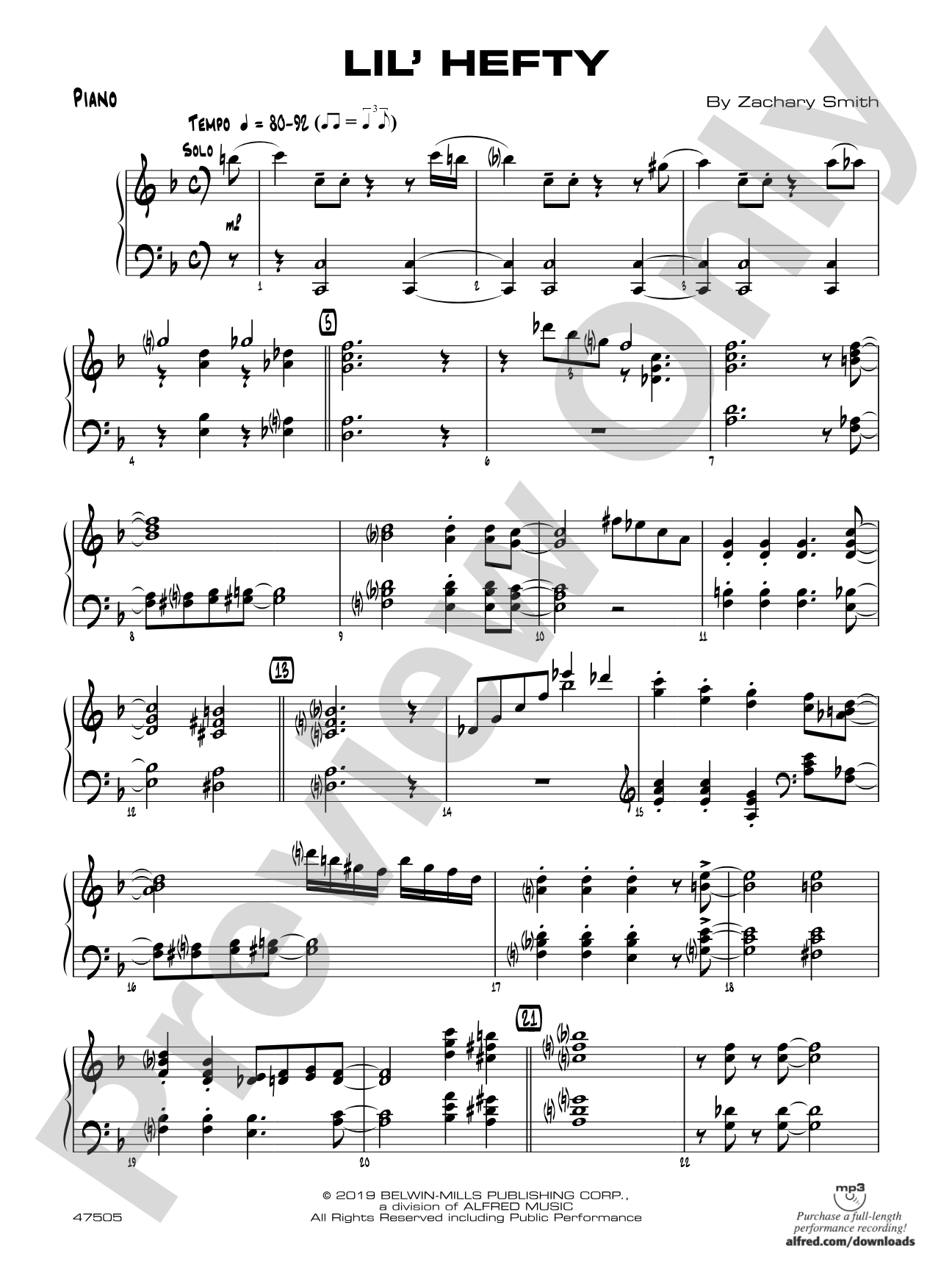 Lil' Hefty: Piano Accompaniment