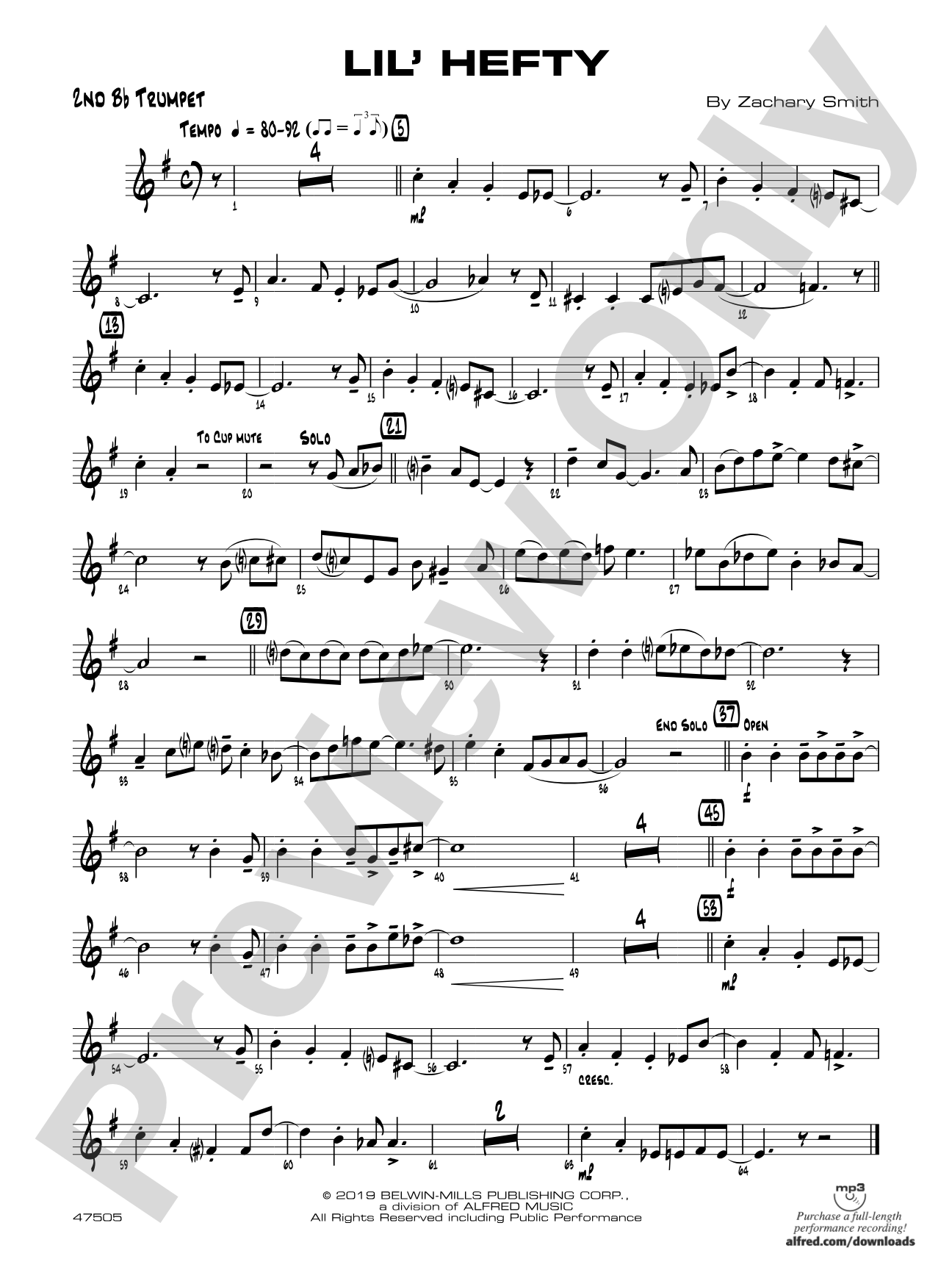 Lil' Hefty: 2nd B-flat Trumpet