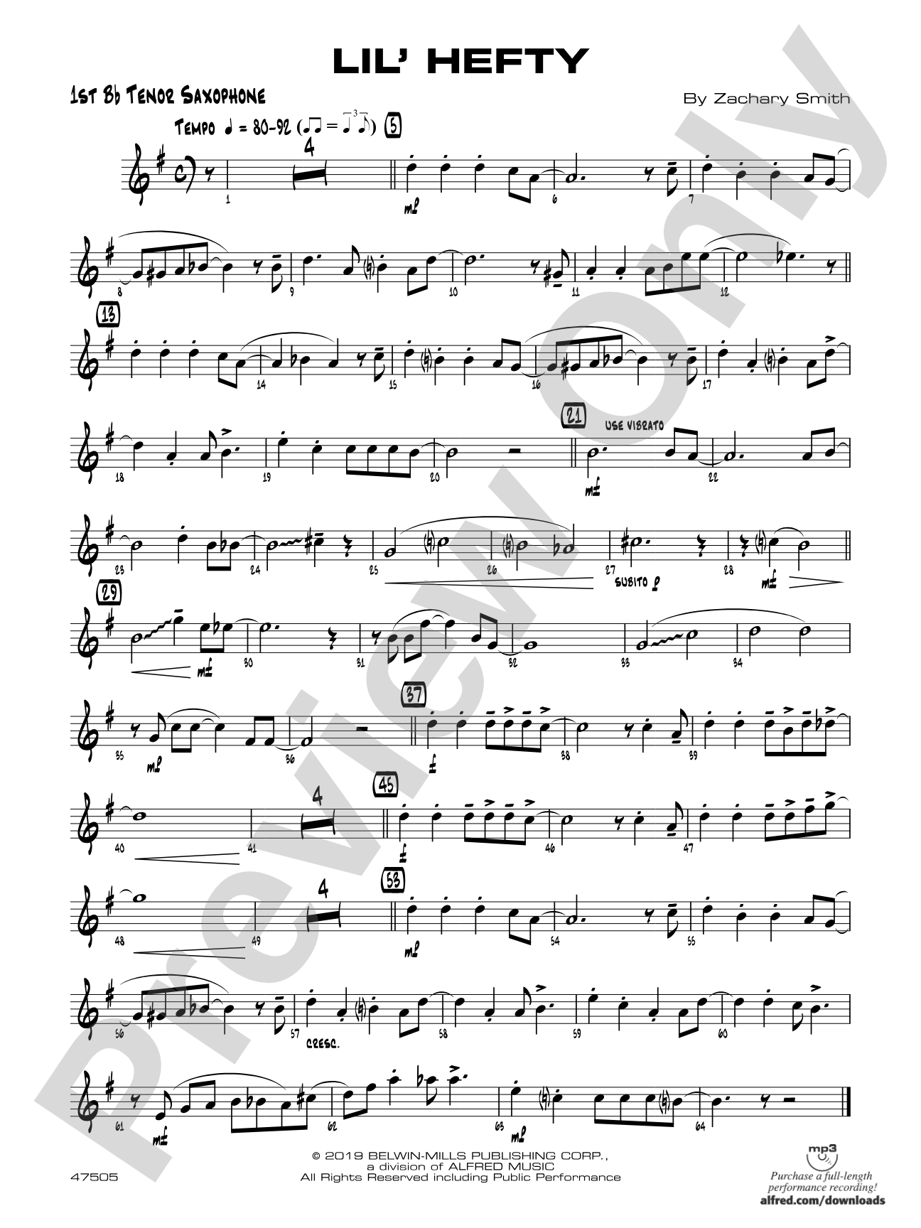 Lil' Hefty: B-flat Tenor Saxophone