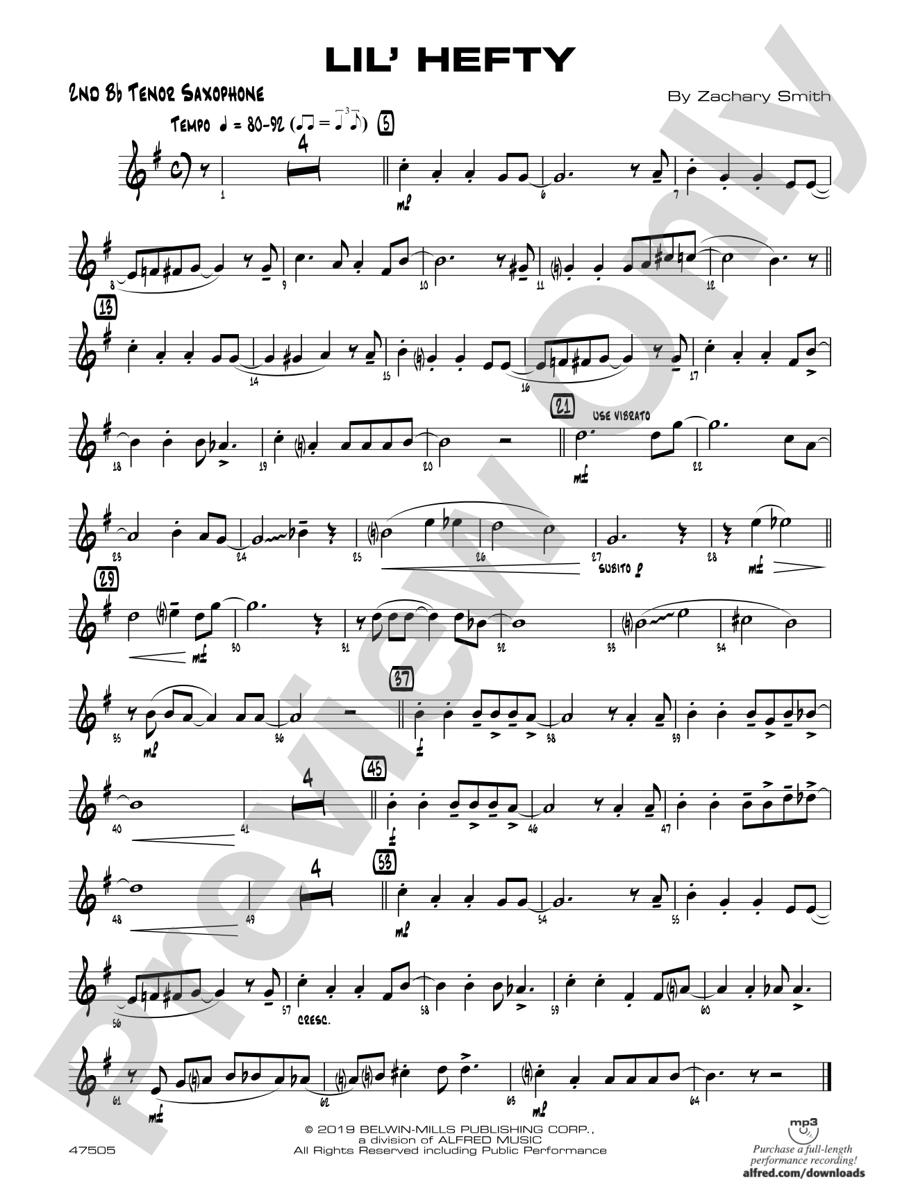 Lil' Hefty: 2nd B-flat Tenor Saxophone