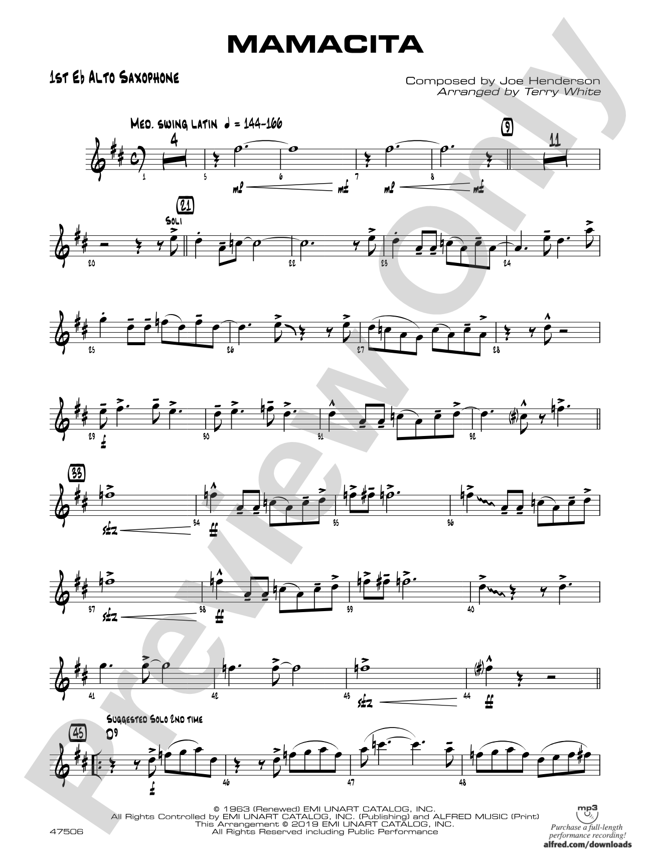 Mamacita: E-flat Alto Saxophone