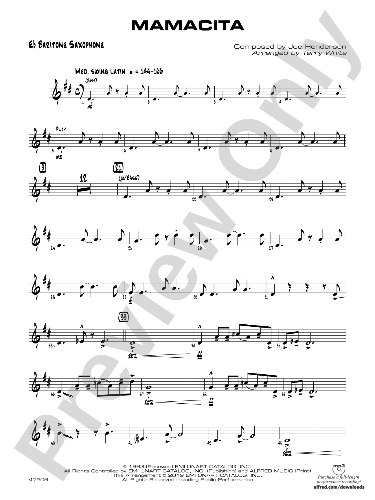 Mamacita: E-flat Baritone Saxophone