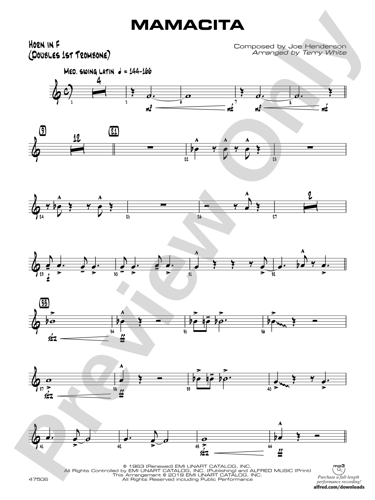Mamacita: 1st F Horn
