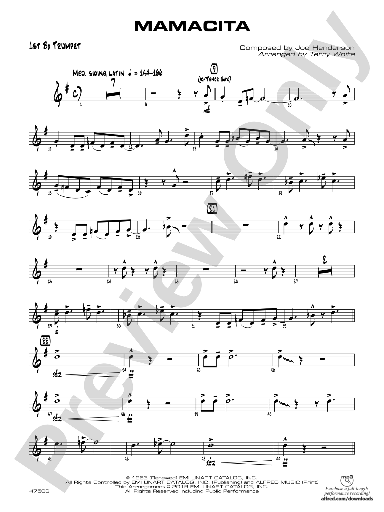 Mamacita: 1st B-flat Trumpet
