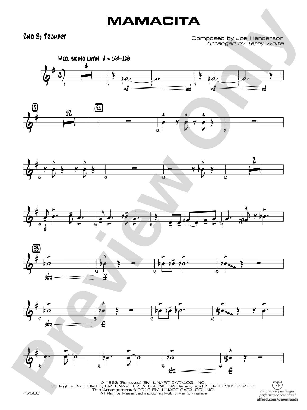 Mamacita: 2nd B-flat Trumpet