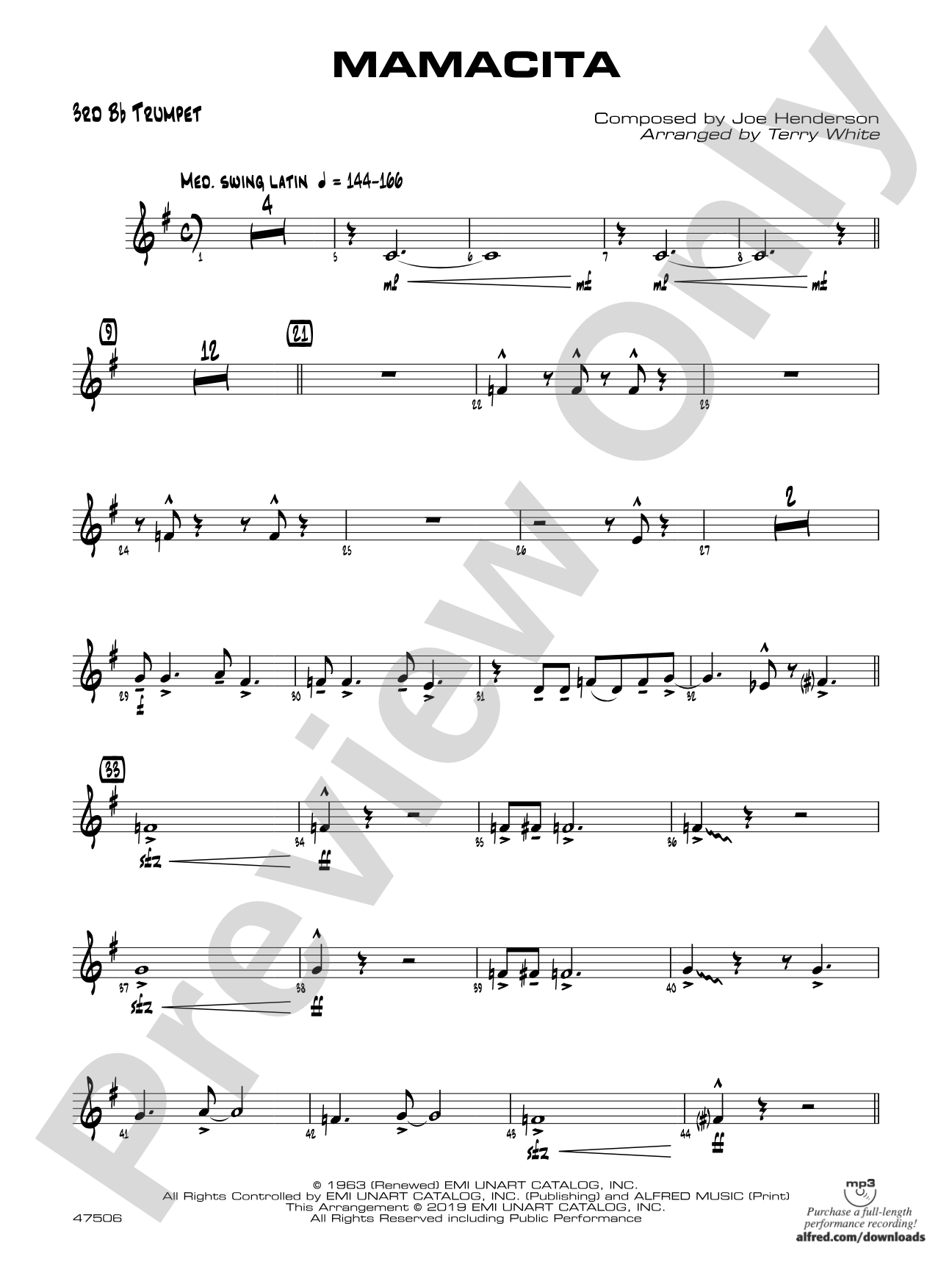 Mamacita: 3rd B-flat Trumpet