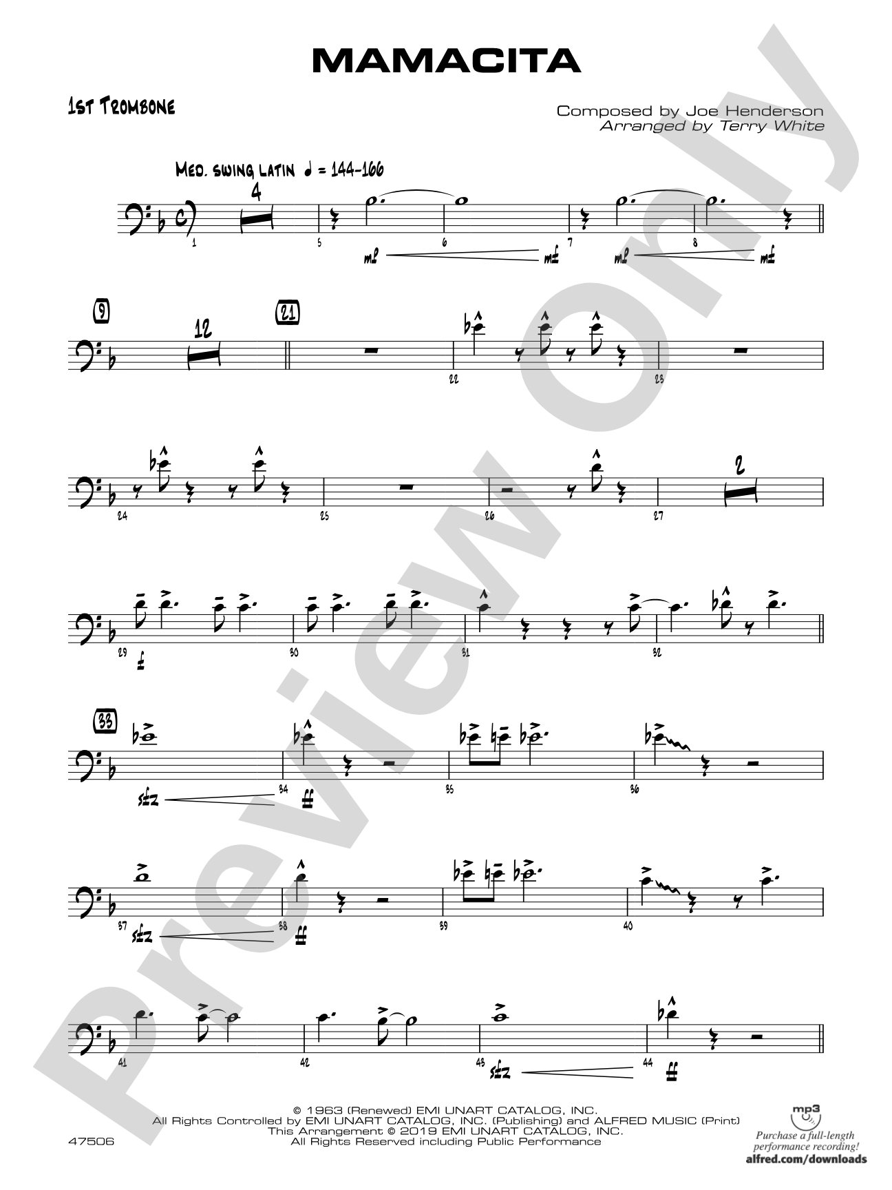 Mamacita: 1st Trombone