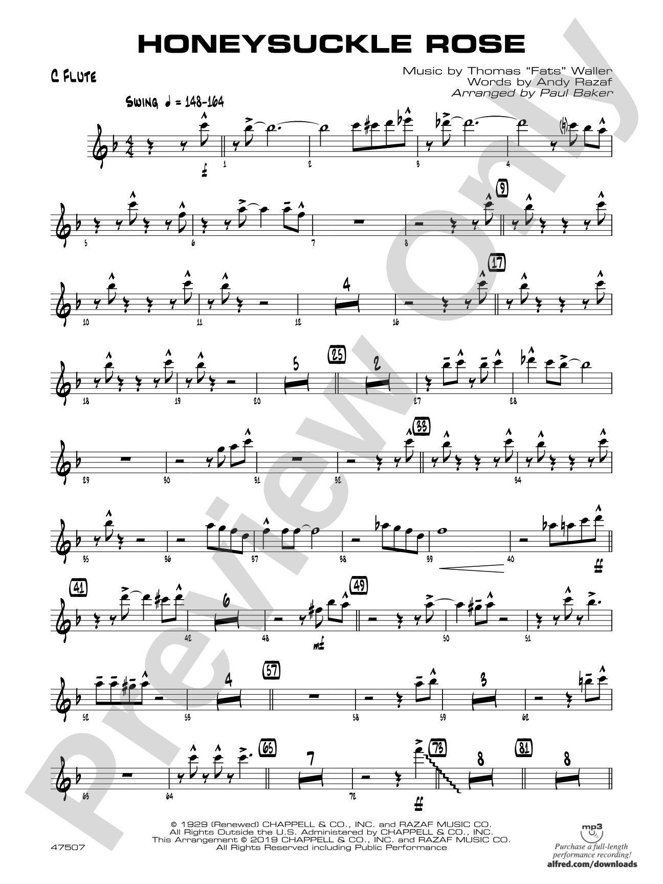 Honeysuckle Rose: Flute