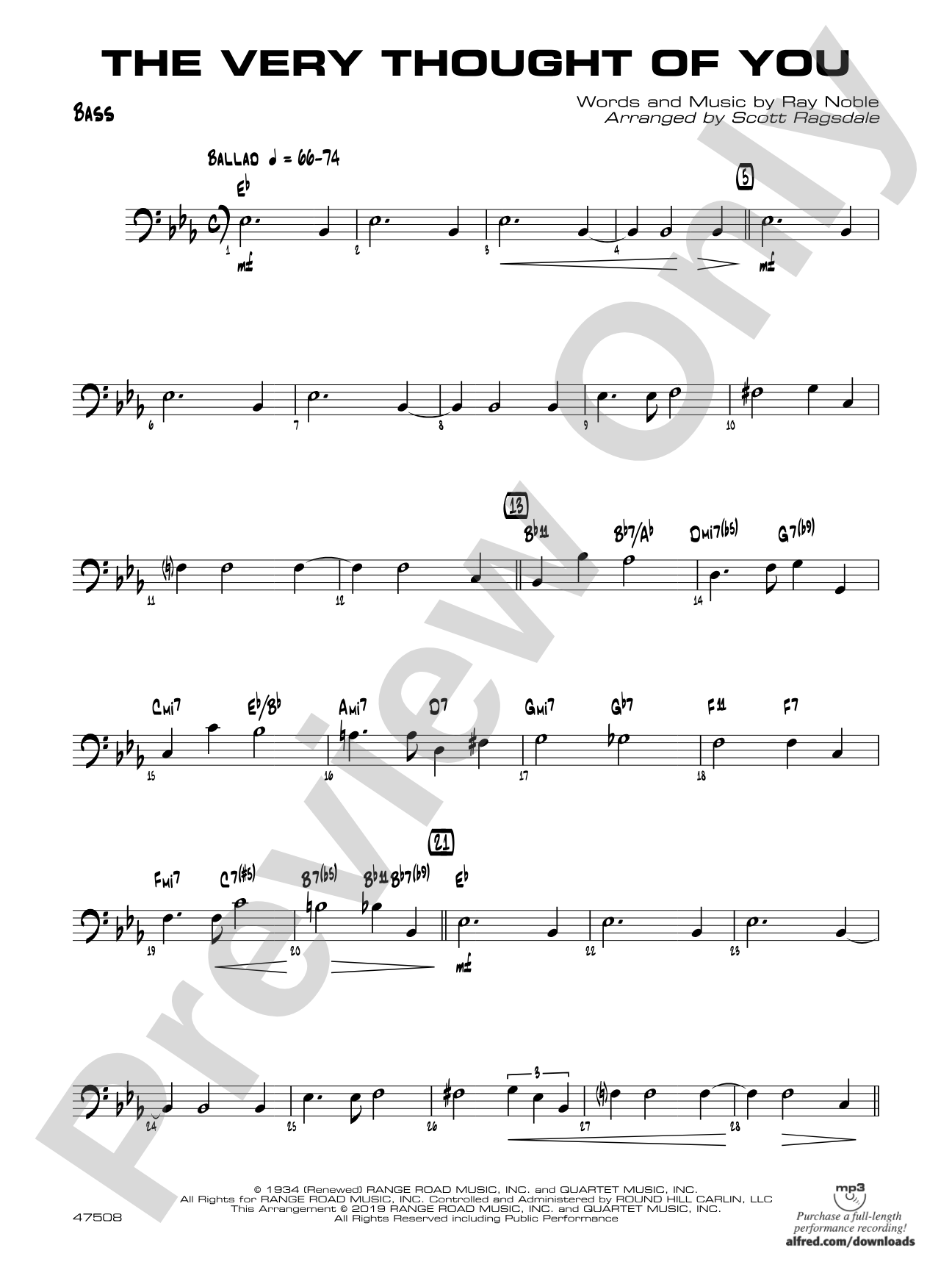 The Very Thought of You: String Bass