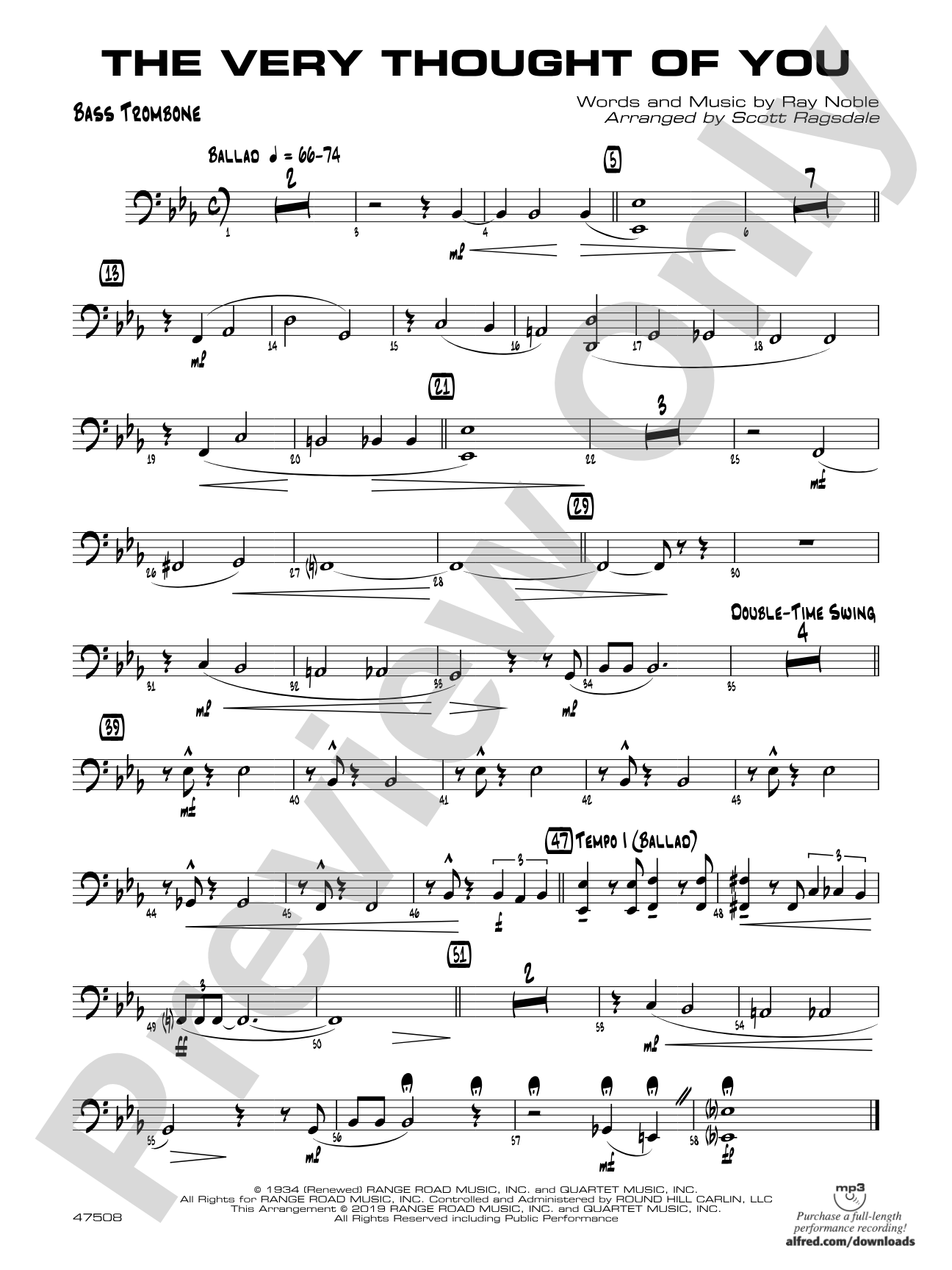The Very Thought of You: 4th Trombone