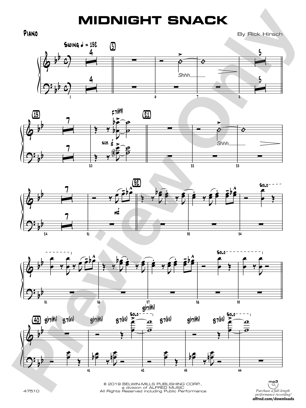 Midnight Snack: Piano Accompaniment