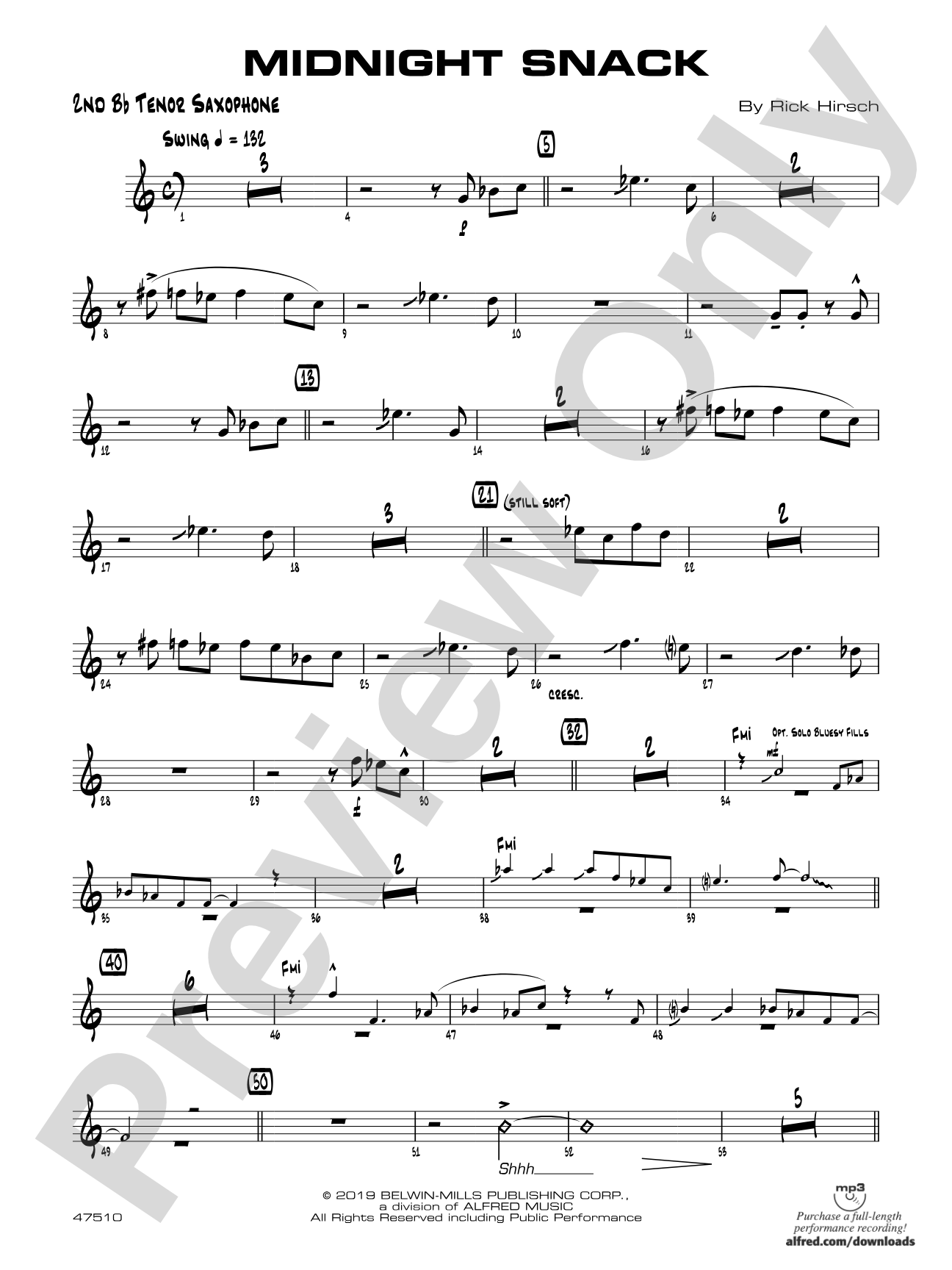 Midnight Snack: 2nd B-flat Tenor Saxophone