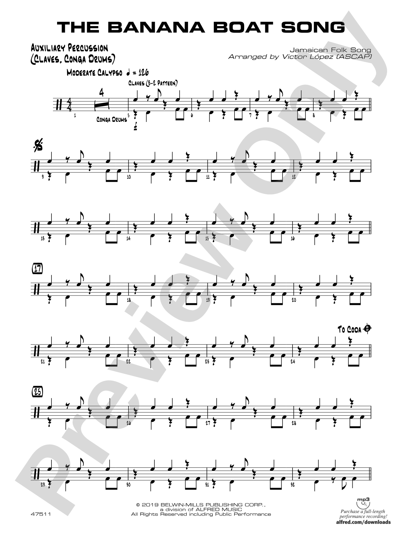 The Banana Boat Song: Auxiliary Percussion