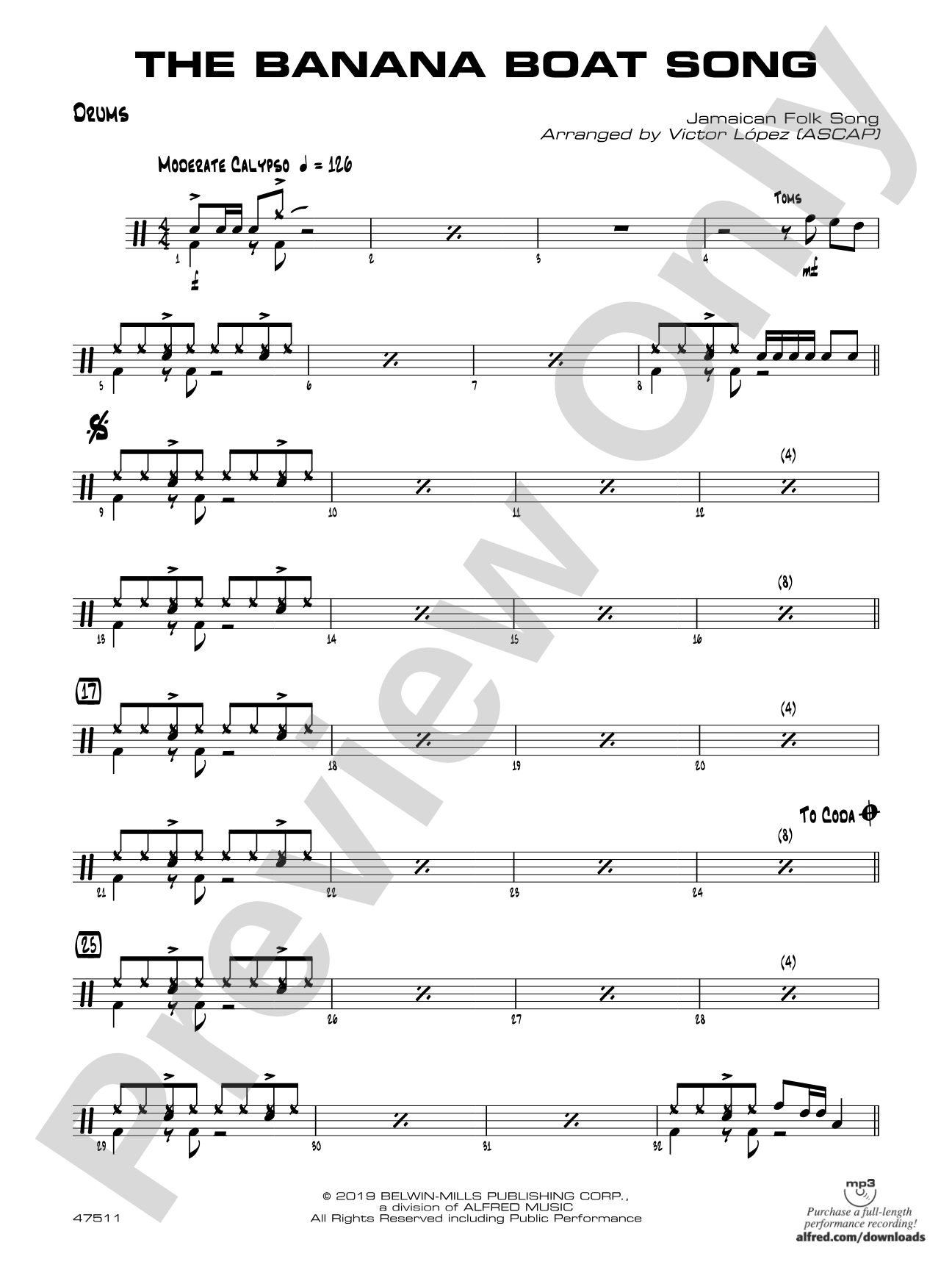 The Banana Boat Song: Drums