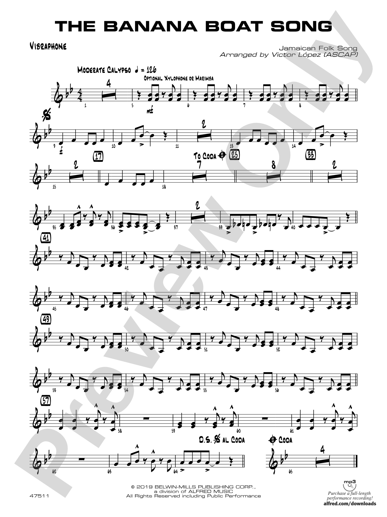 The Banana Boat Song: Vibraphone