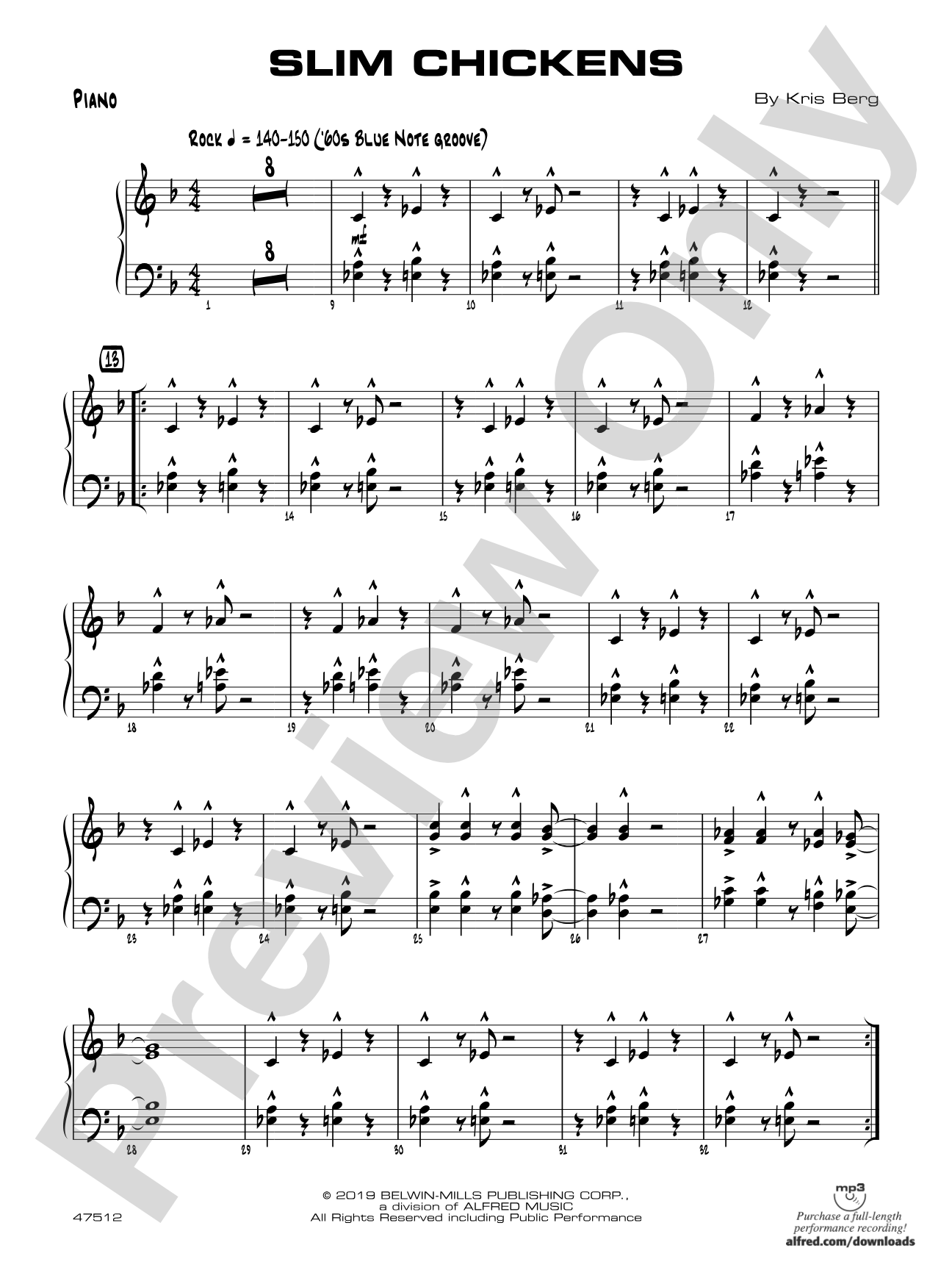 Slim Chickens: Piano Accompaniment