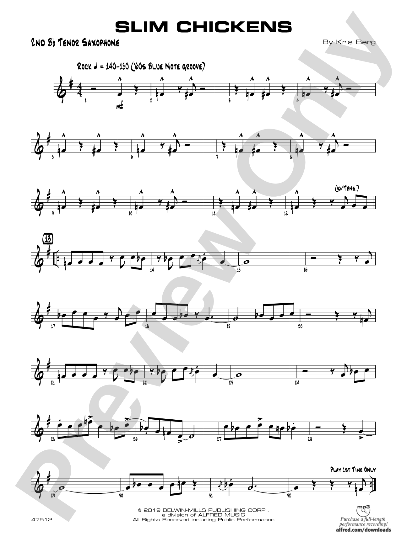 Slim Chickens: 2nd B-flat Tenor Saxophone