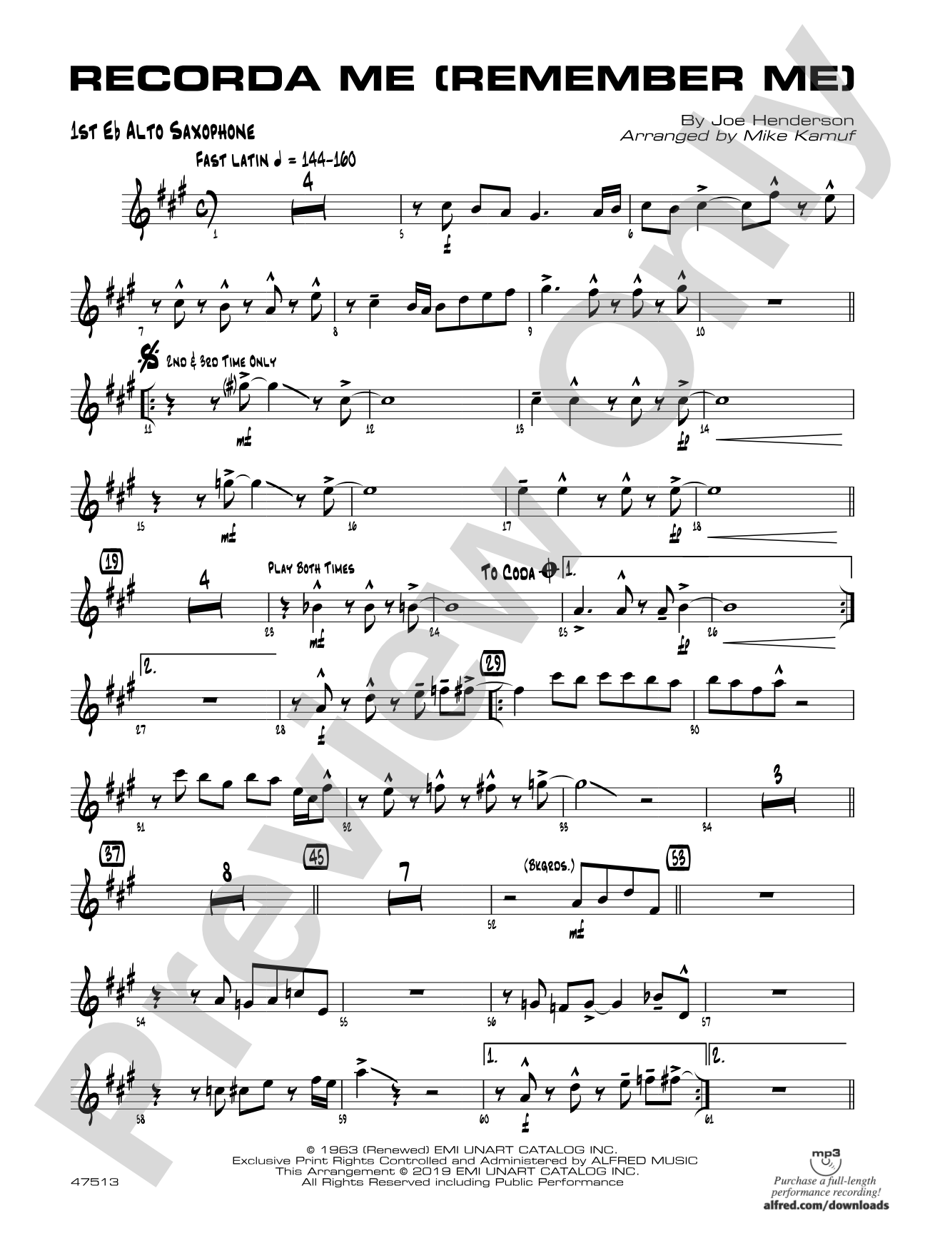 Recorda Me: E-flat Alto Saxophone