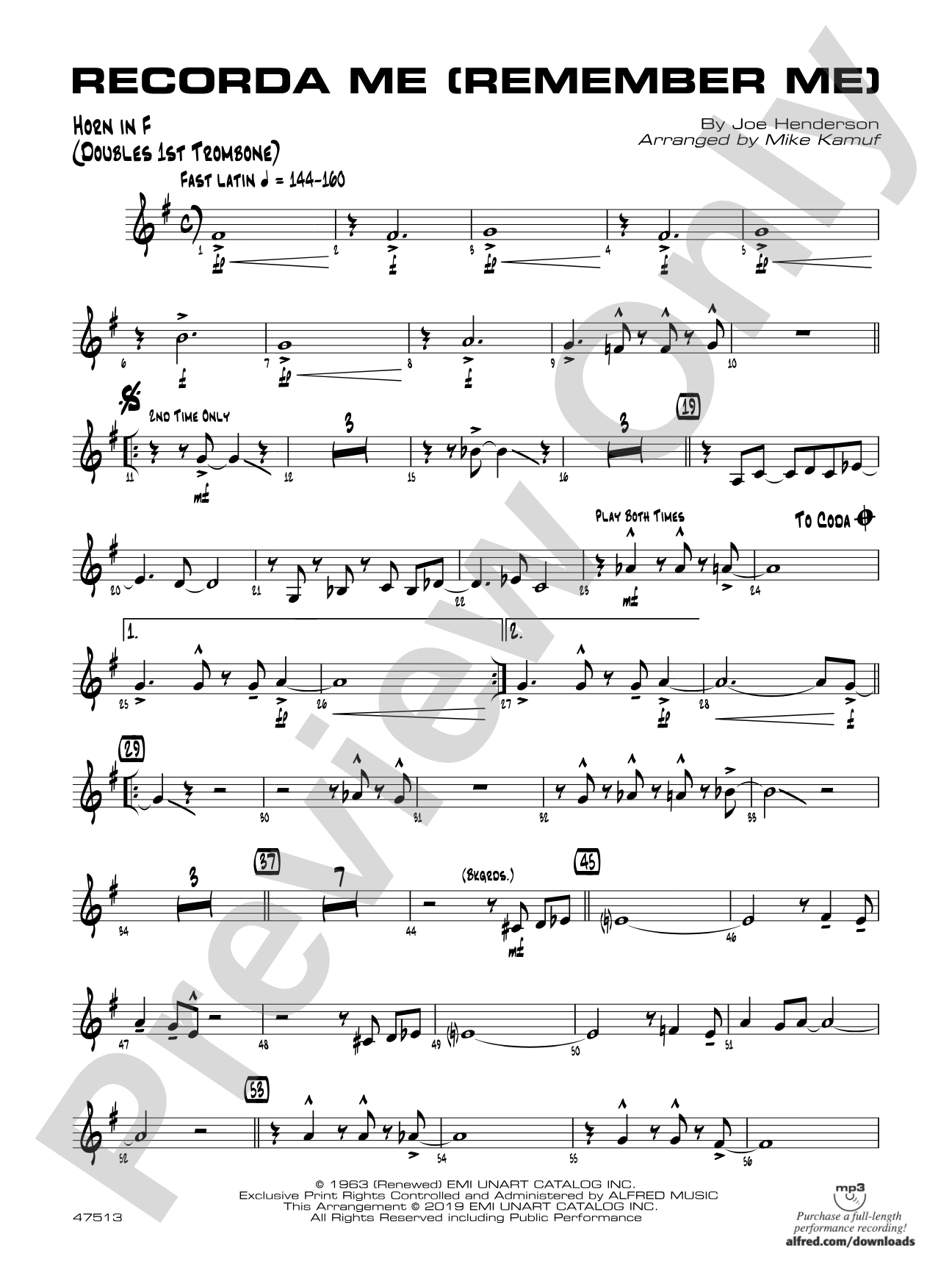 Recorda Me: 1st F Horn