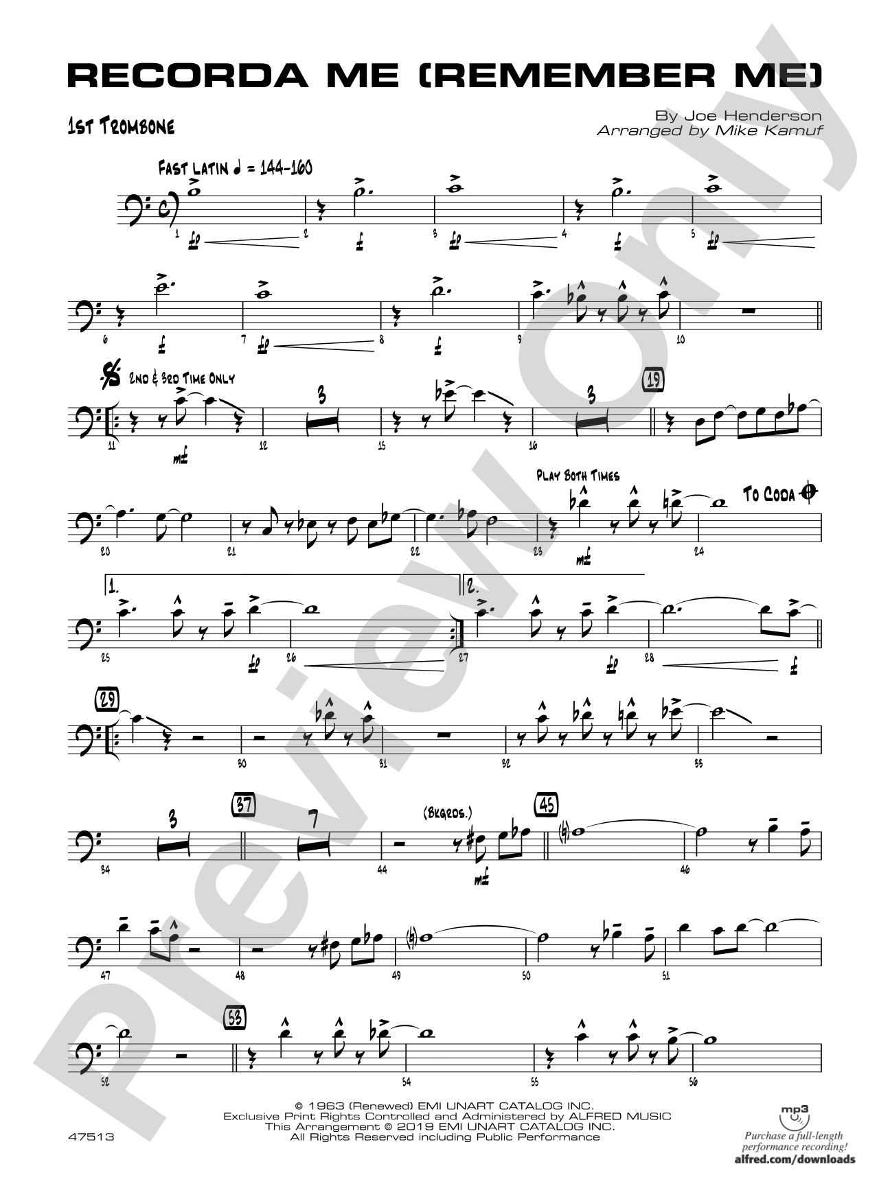 Recorda Me: 1st Trombone